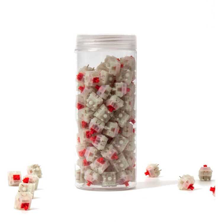 Keychron Gateron KS-3 Milky Pro Red keyboard switches 110 stuks