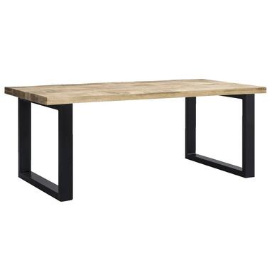 Eetkamertafel Trevor - bruin/zwart - 78x220x100 cm - Leen Bakker