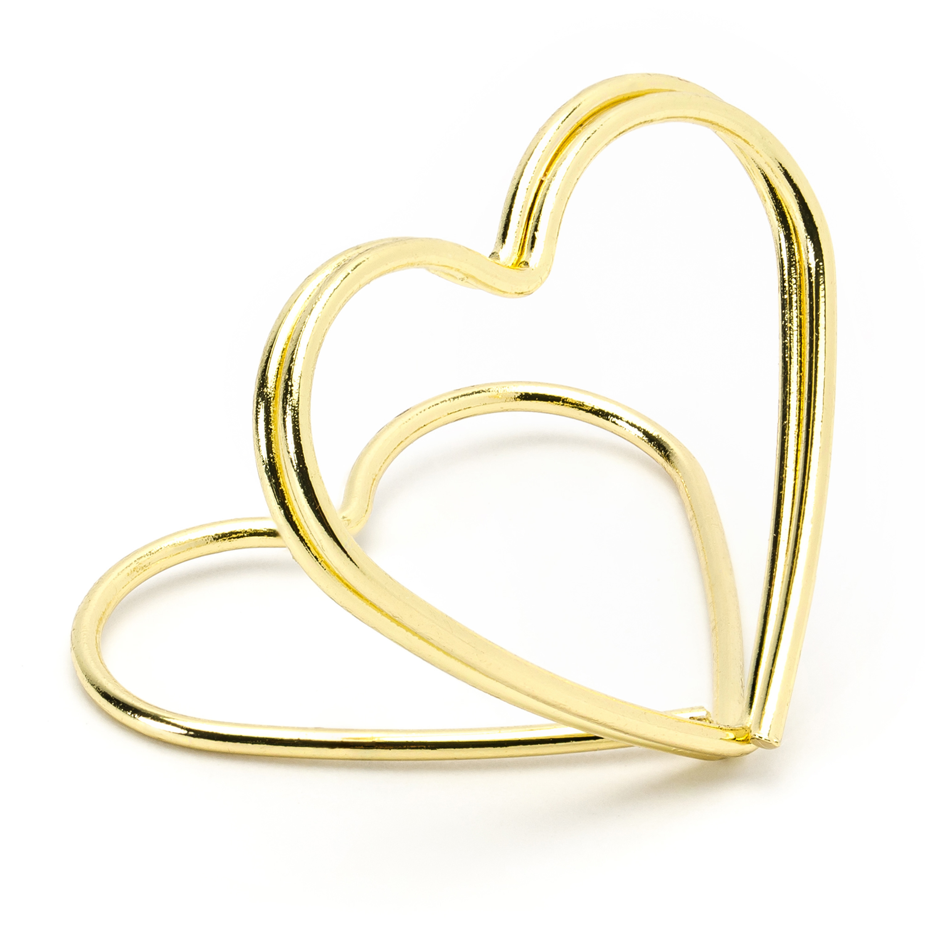 Naamkaart/plaatskaart houders - hartje - Bruiloft - 10x stuks - goud - 2,5 cm -
