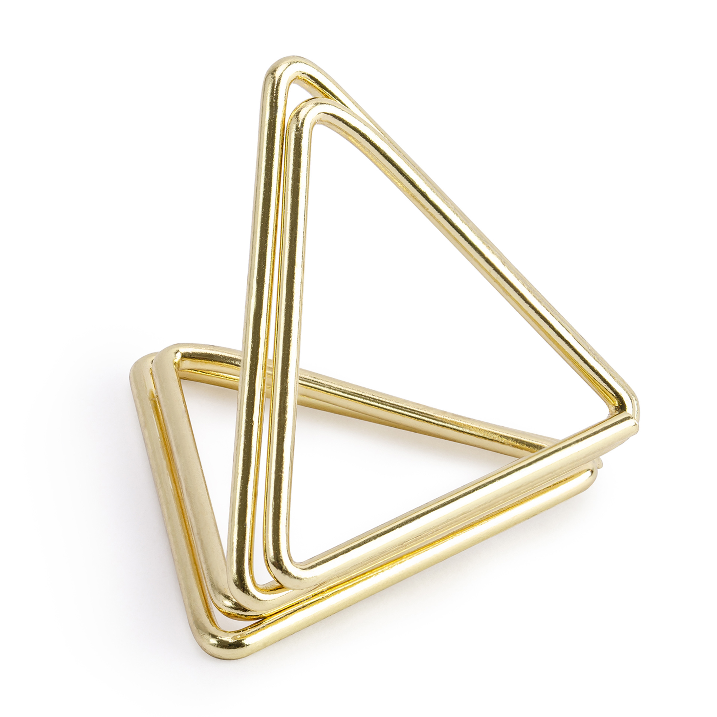 Naamkaart/plaatskaart houders - driehoek - Bruiloft - 10x stuks - goud - 2,3 cm -