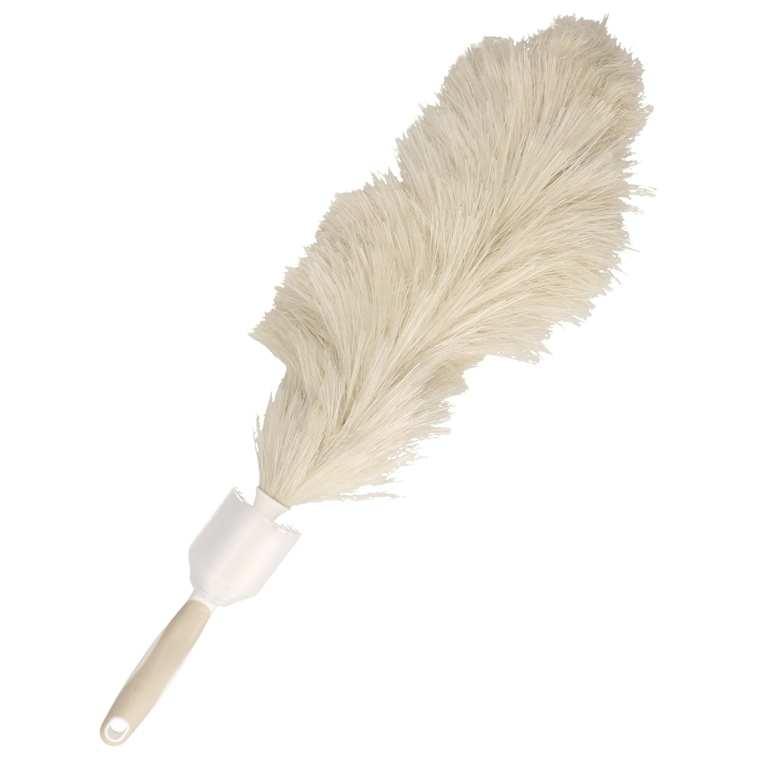 Plumeau/duster - synthetisch - beige - 55 cm - stoffer/ragebol -