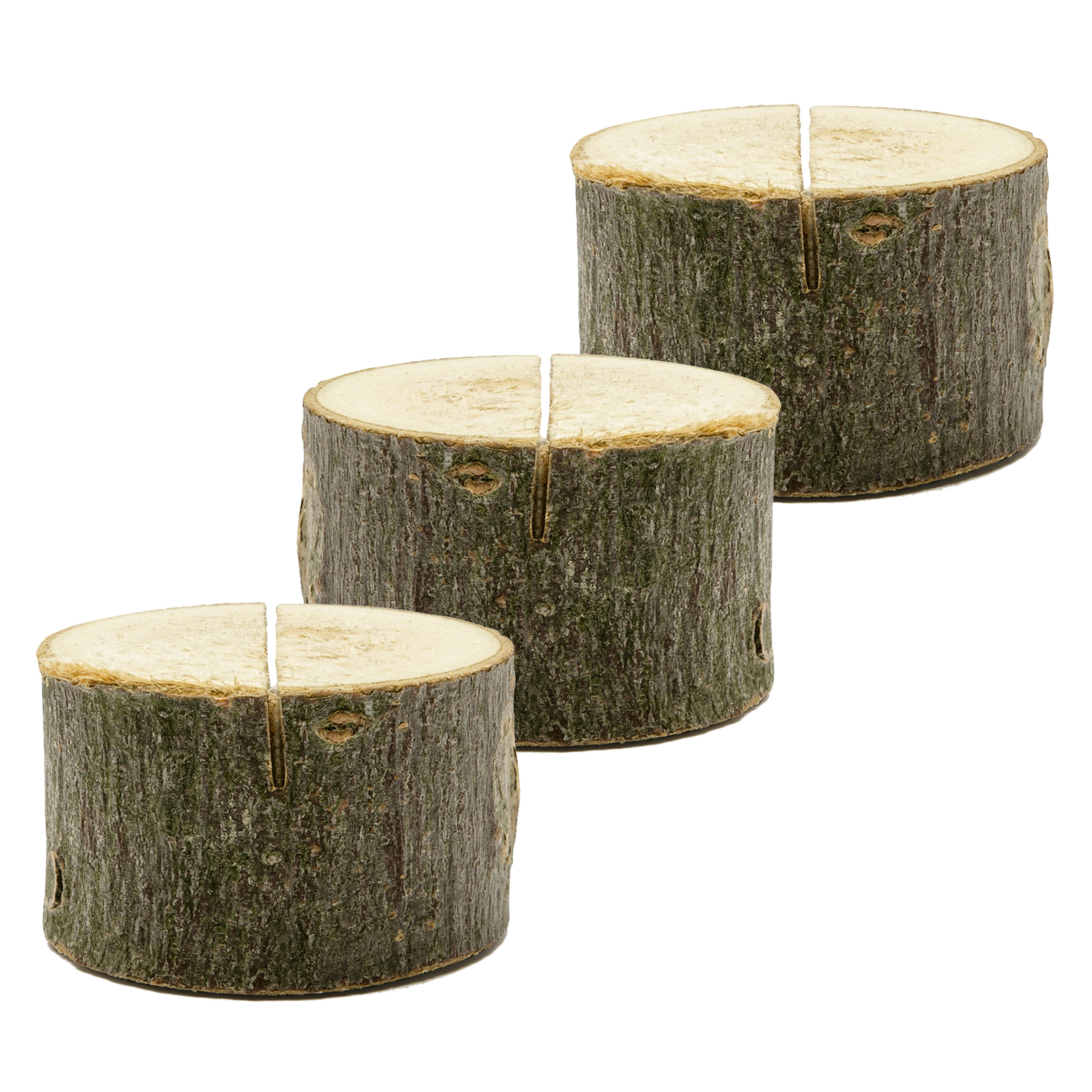 Naamkaart/plaatskaart houders - boomschijf - Bruiloft - 50x stuks - 3-4 cm - hout -