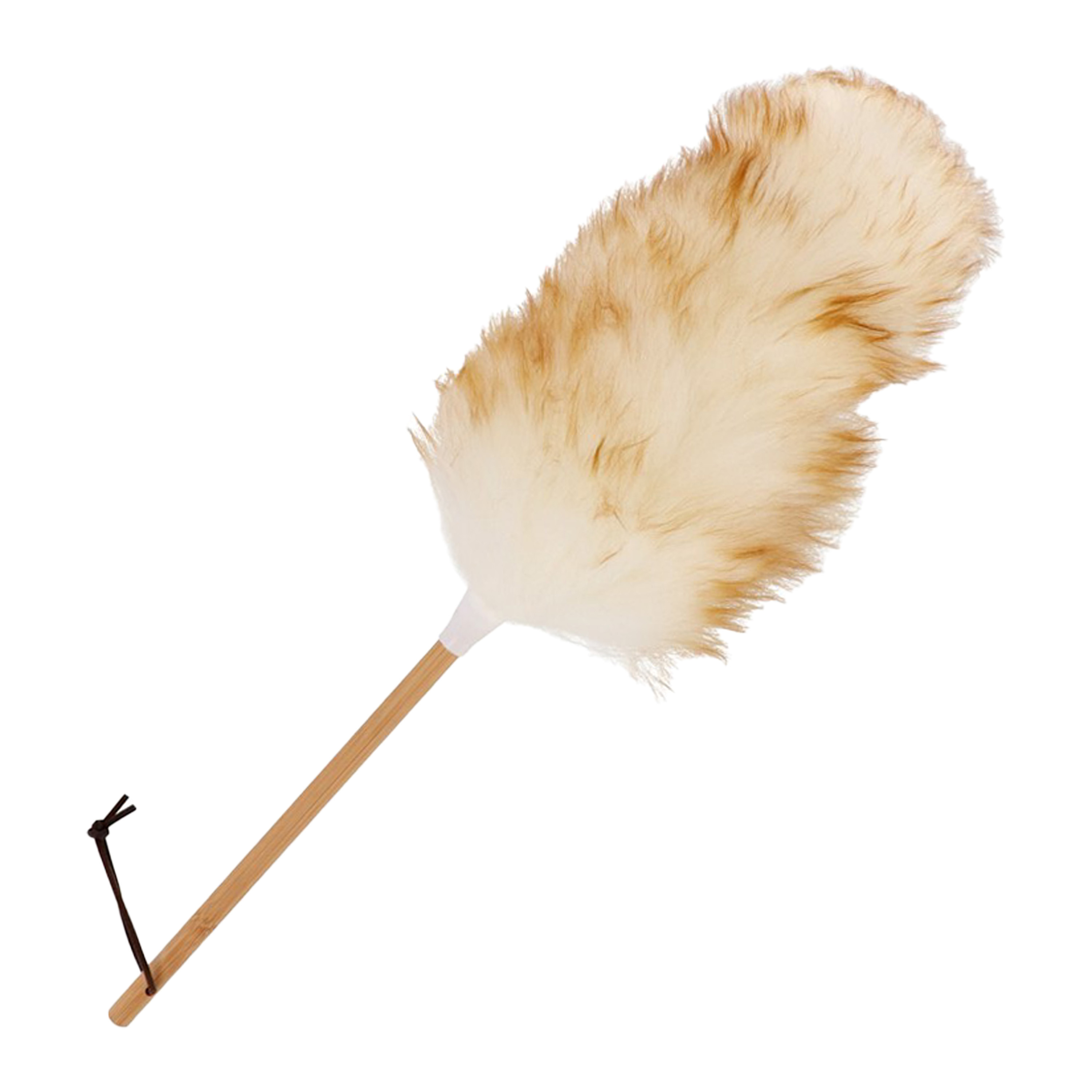 Plumeau/duster Nature - hout - bruin/wit - 51 cm -