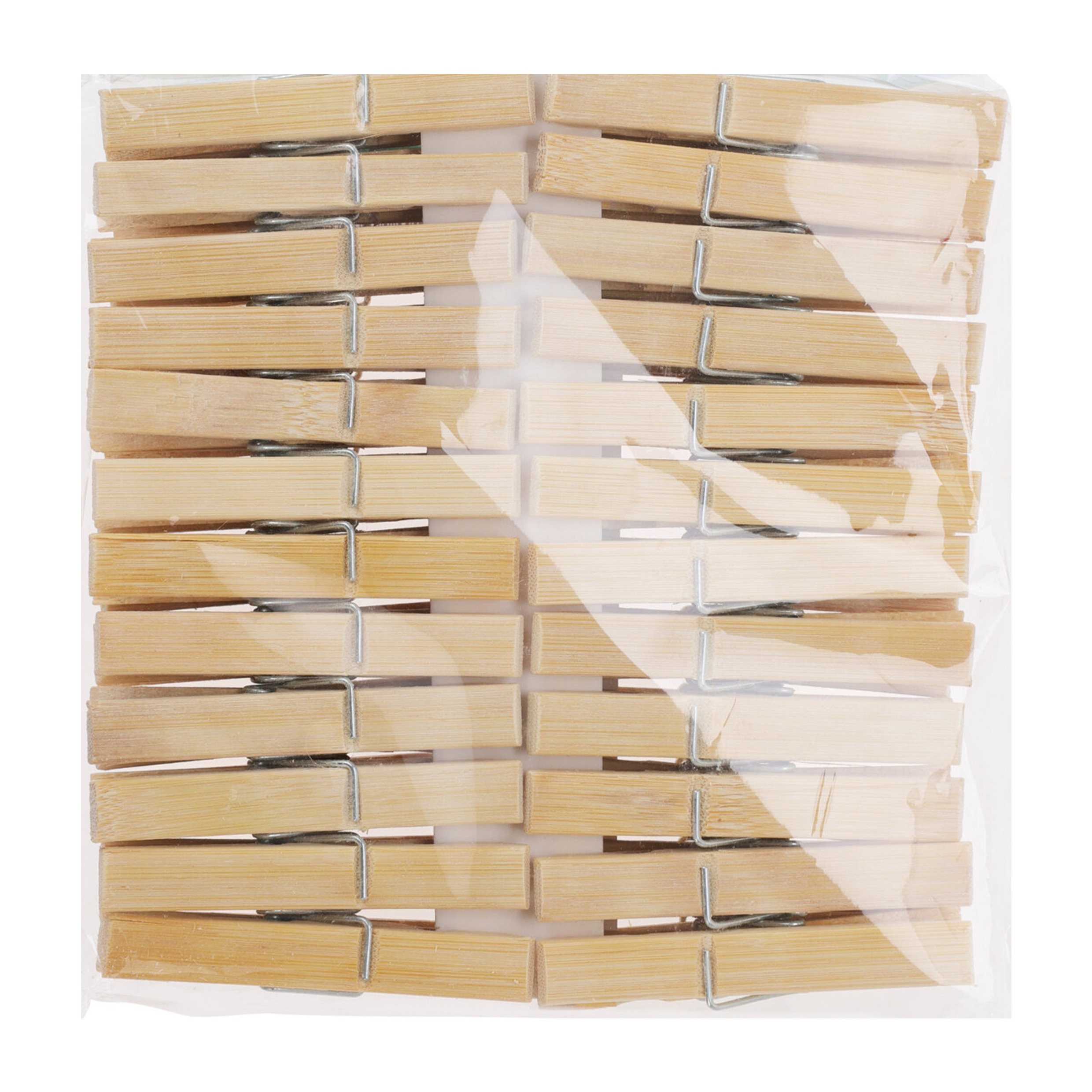 Bamboe houten wasknijpers - 48x - hout - 7 cm -