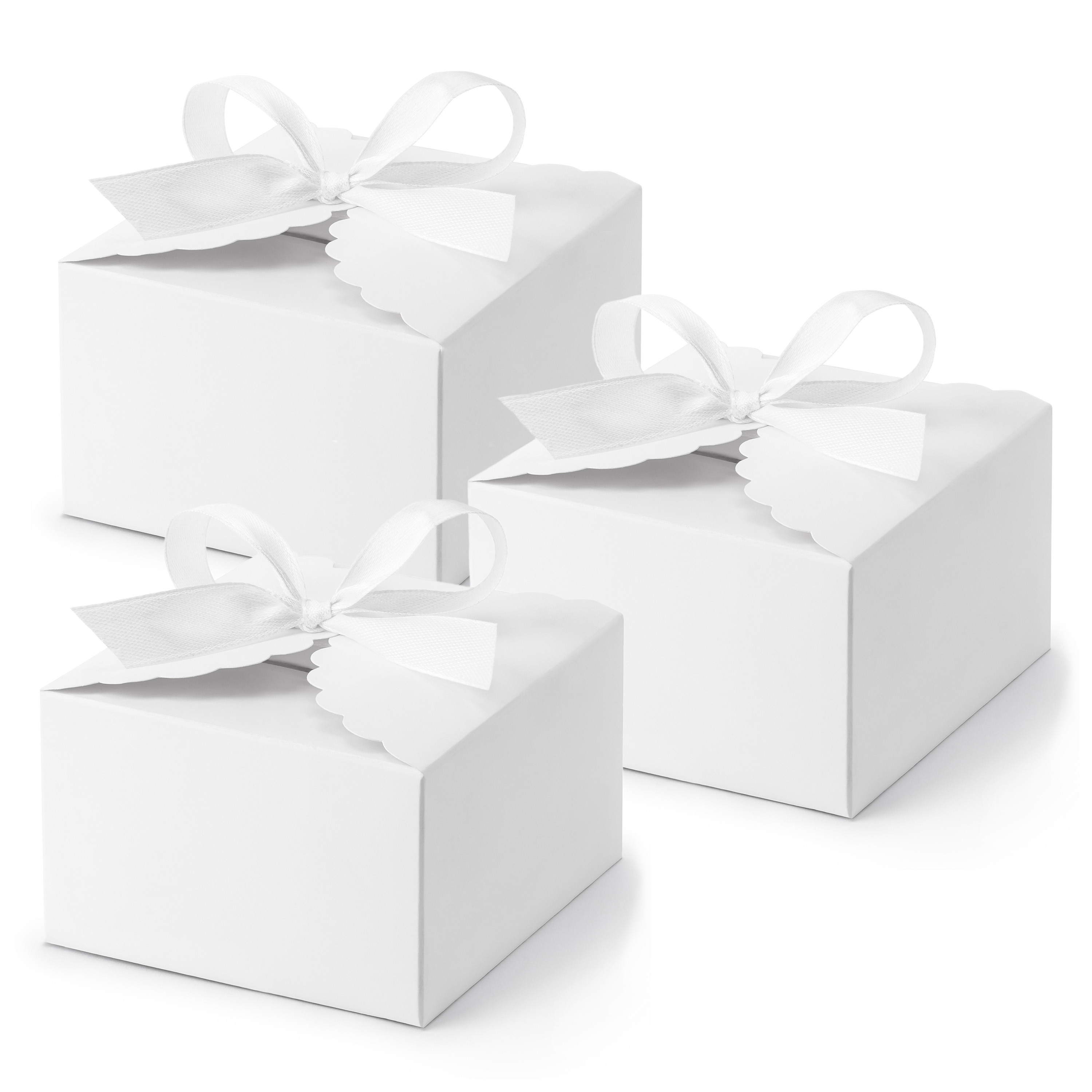Cadeaudoosje Wolkje - Bruiloft bedankje - 40x stuks met lintje - wit - 8 x 5 cm -