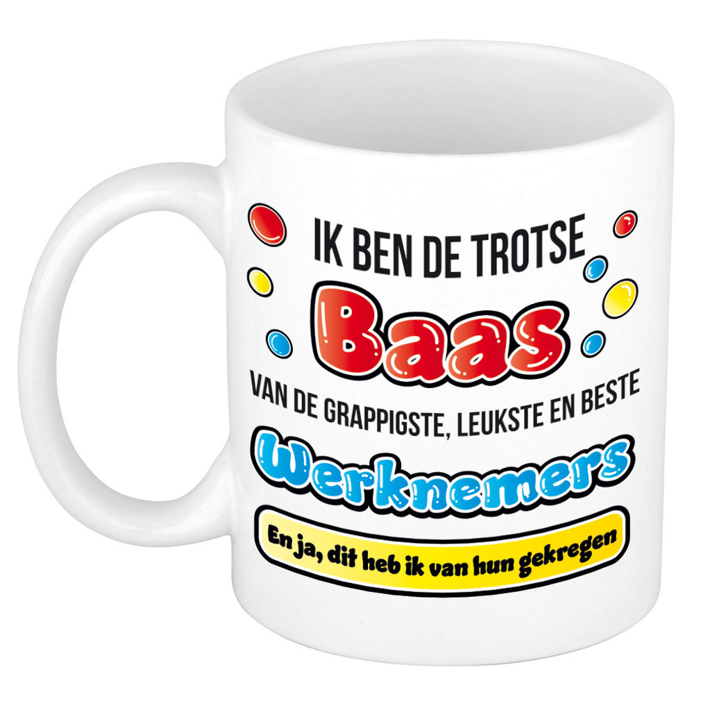 Cadeau mok voor baas - grappig - keramiek - 300 ml - trotse baas -