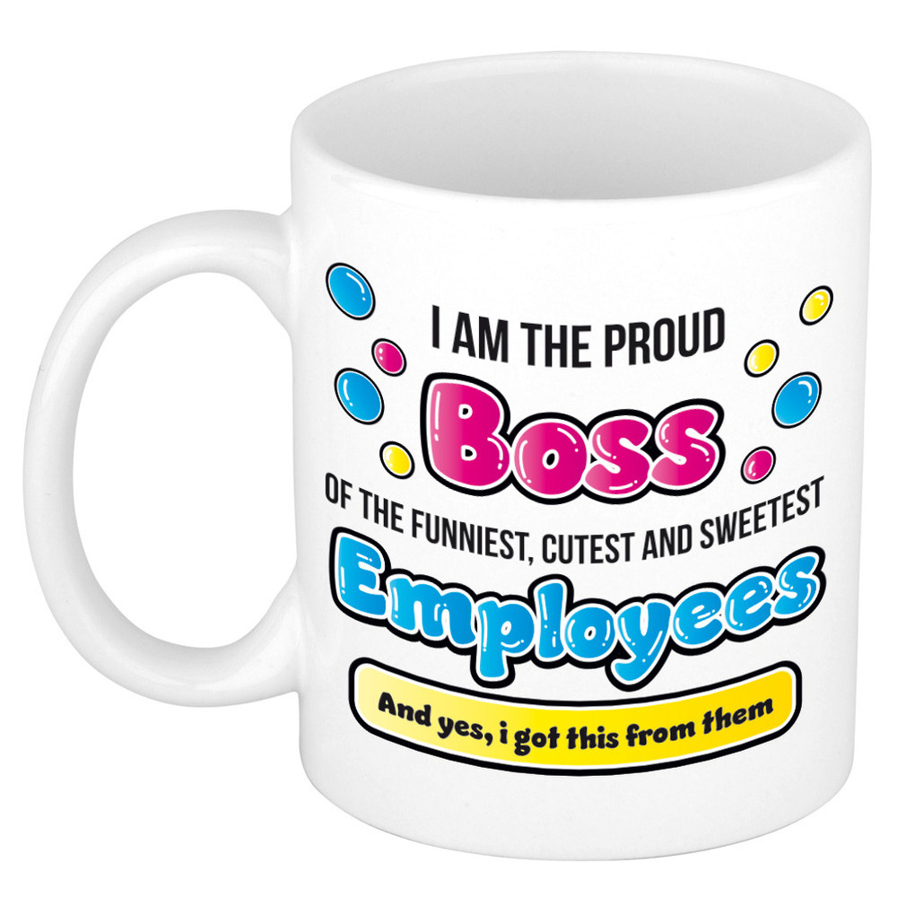 Cadeau mok voor baas - grappig - keramiek - 300 ml - proud boss -