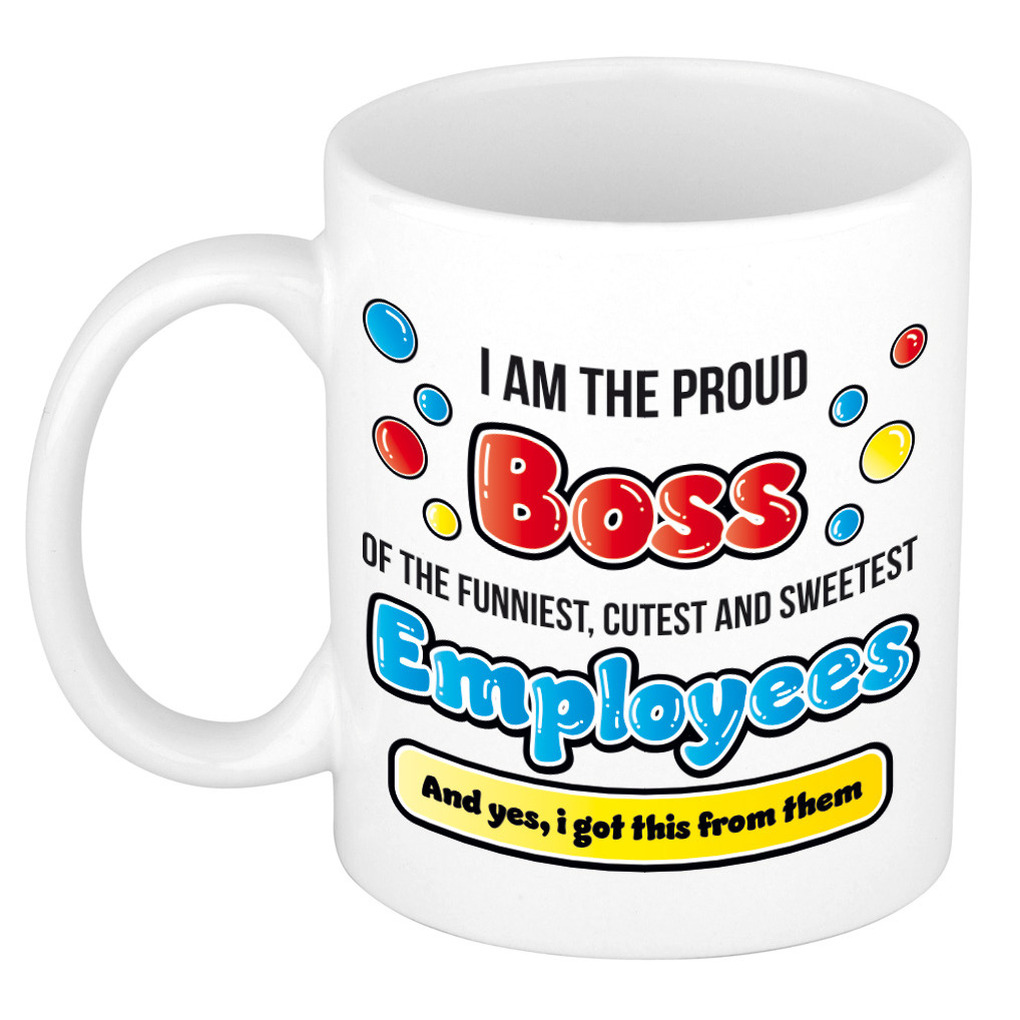 Cadeau mok voor baas - grappig - keramiek - 300 ml - proud boss -