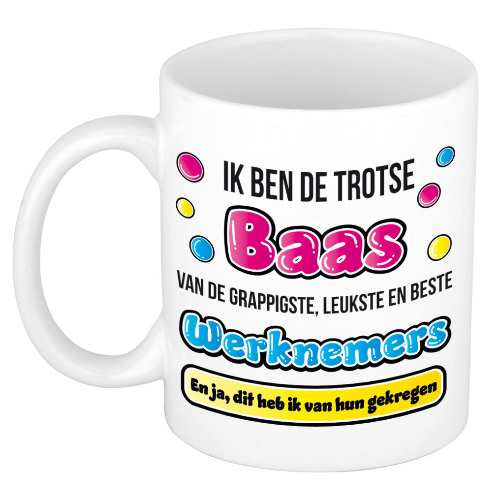 Cadeau mok voor baas - grappig - keramiek - 300 ml - trotse baas -