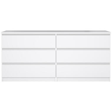 Ladekast Naia 6 lades - hoogglans wit - 70x153,6x50 cm - Leen Bakker