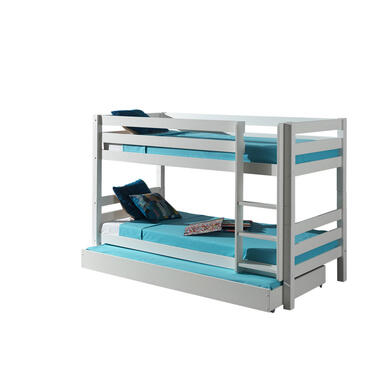 Vipack stapelbed Pino met onderbed - wit - 140x103x208 cm - Leen Bakker