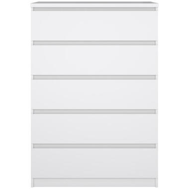 Ladekast Naia 5 lades - hoogglans wit - 111,3x76,8x50 cm - Leen Bakker