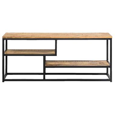 TV-dressoir Kyan - zwart/naturel - 50x120x35 cm - Leen Bakker