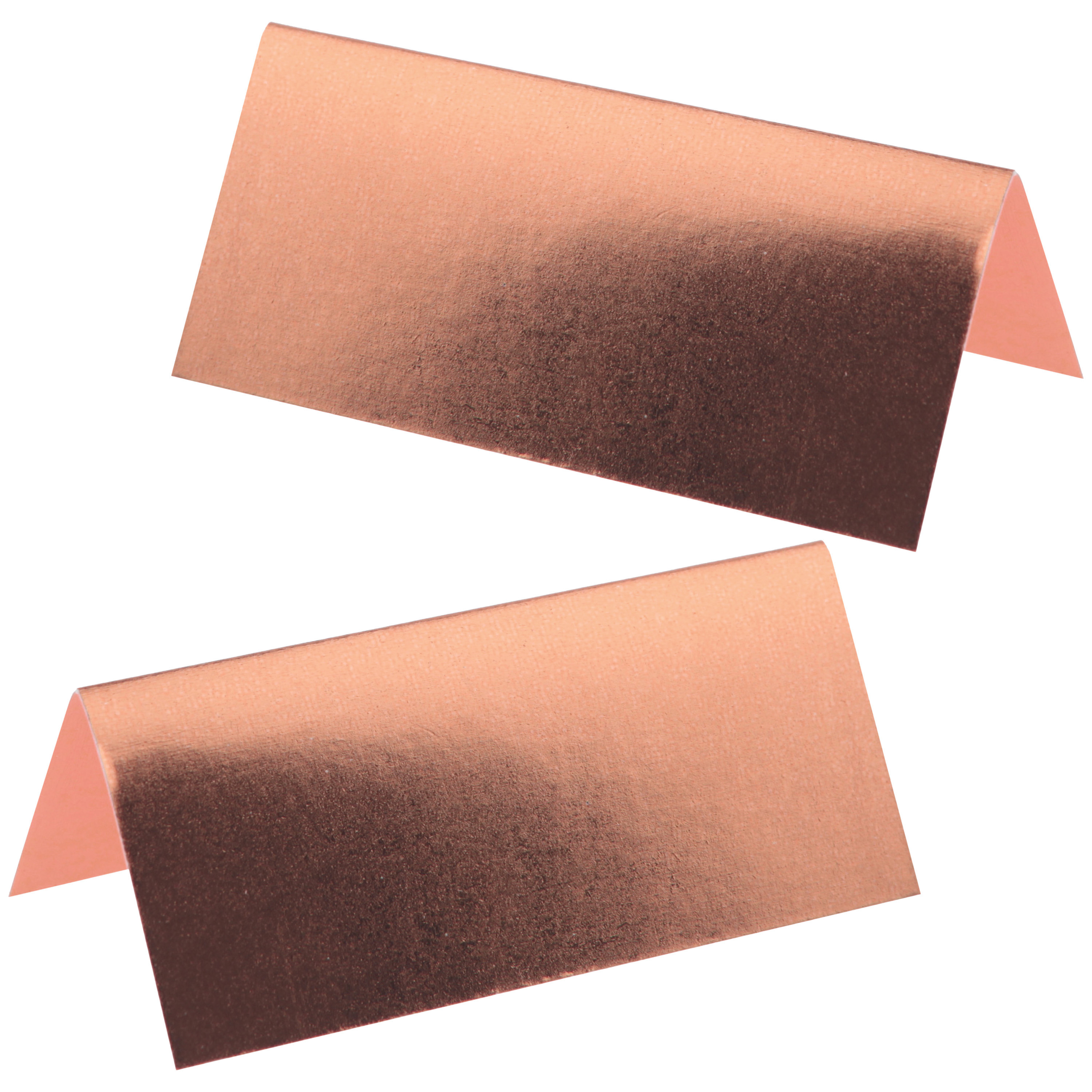 Naamkaartjes/plaatskaartjes metallic - Bruiloft - rose goud - 20x stuks - 7 x 3 cm -