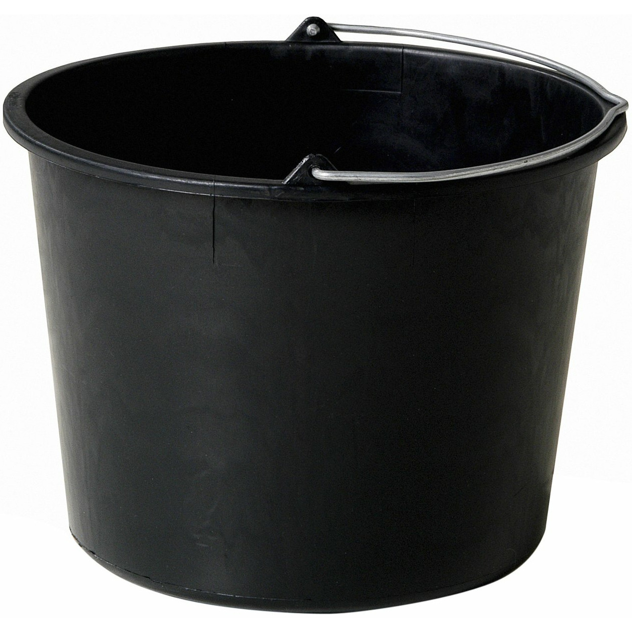 Huishoud emmer - zwart - kunststof - 12 liter - D29 x H35 cm -