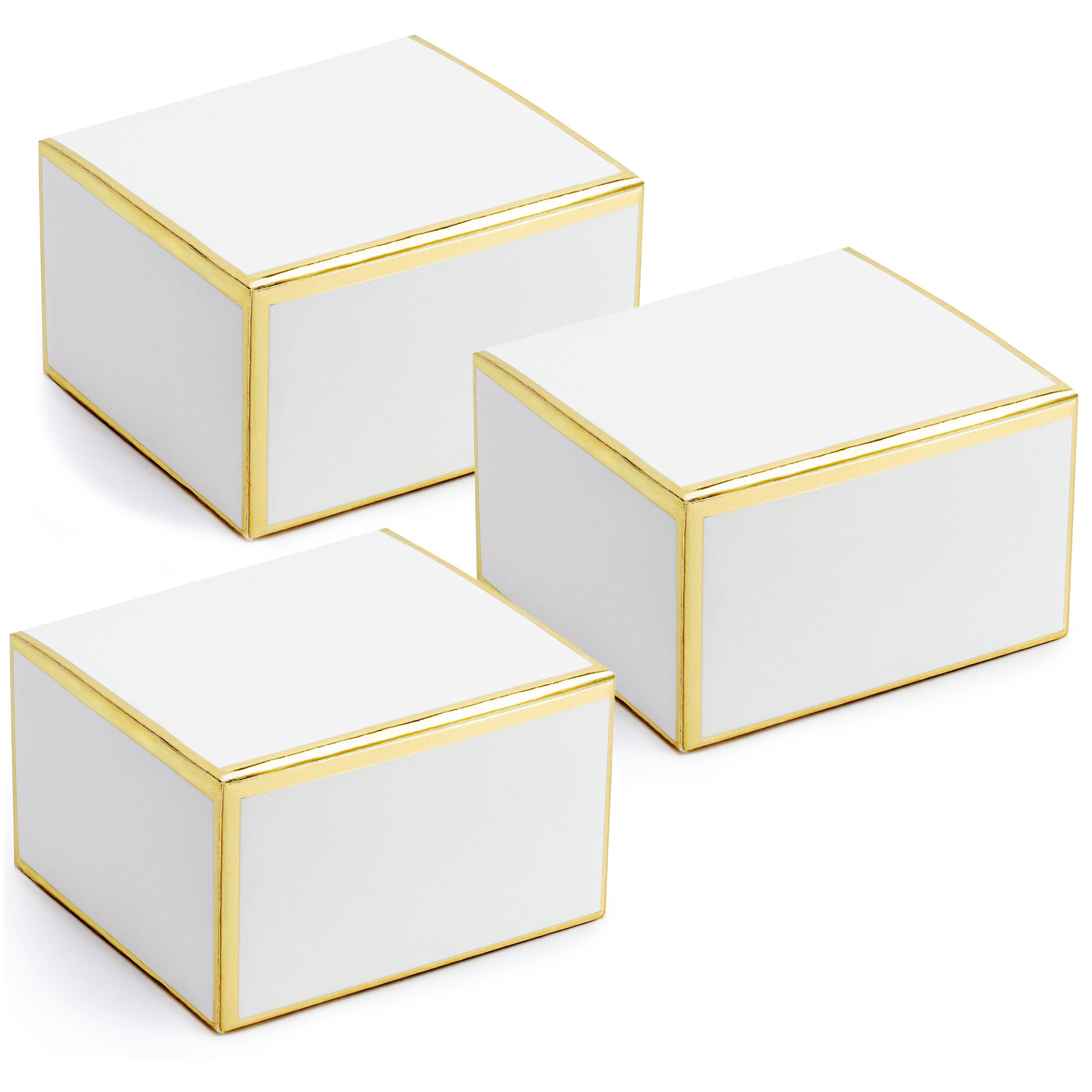 Cadeaudoosje - Bruiloft bedankje - 20x stuks - wit/goud - papier - 6 x 4 cm -