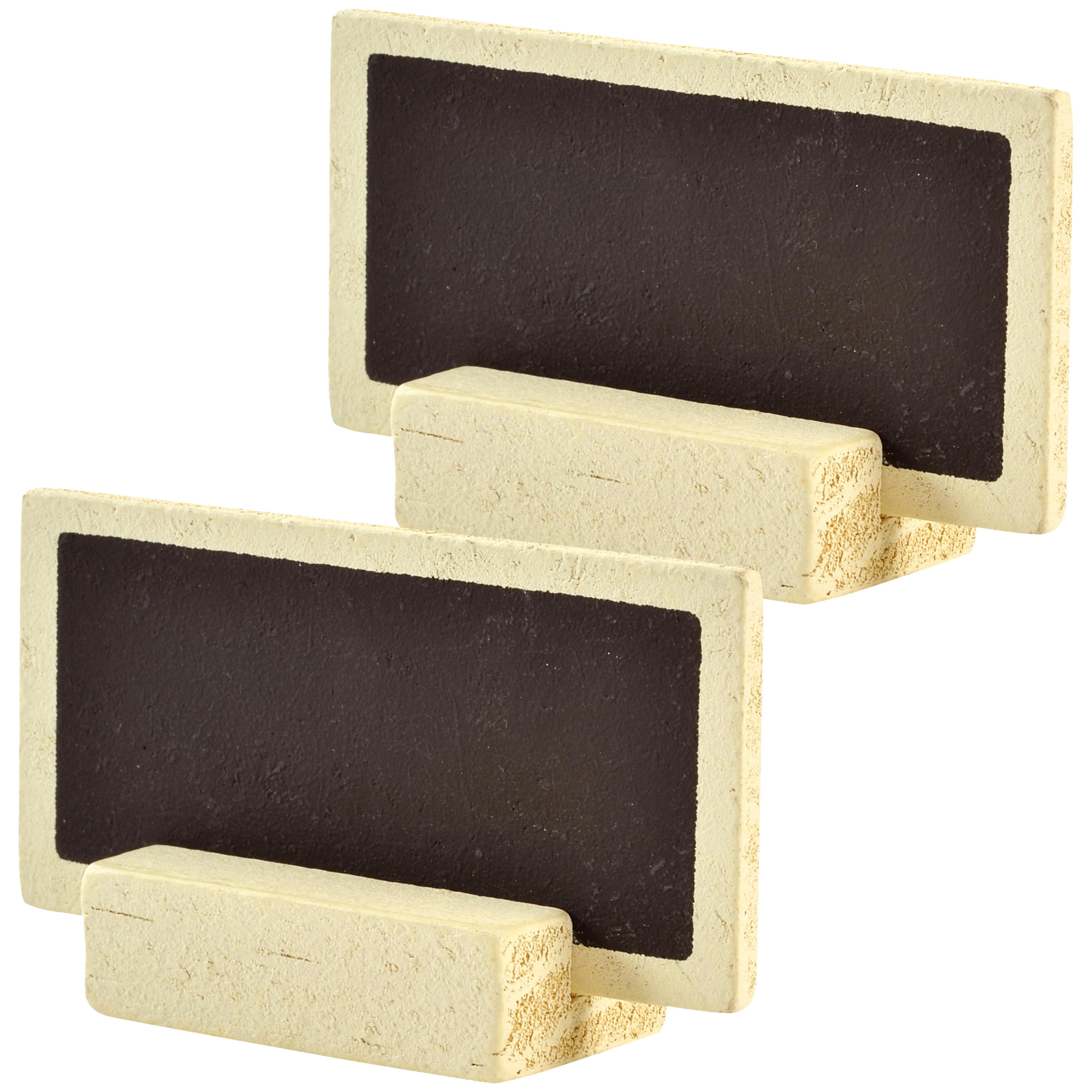 Naambordjes/plaatskaartjes met houder - Bruiloft - bruin - 12x stuks - 6 x 3 cm - hout -