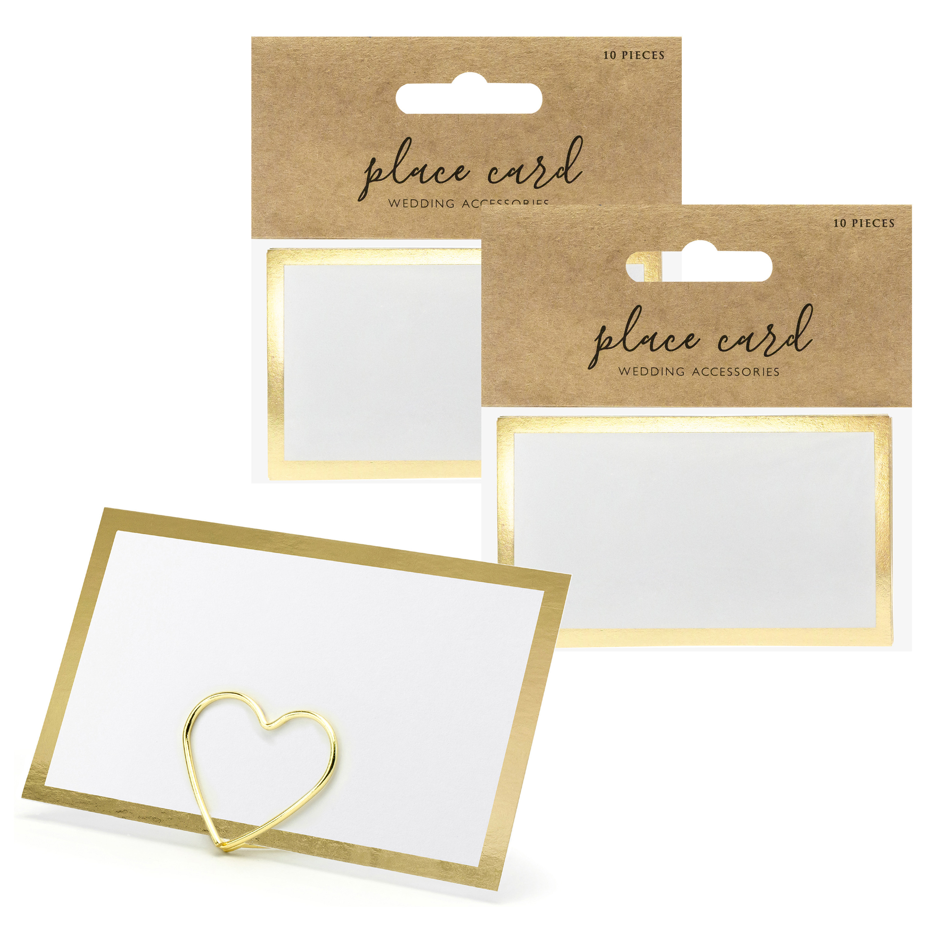 Naamkaartjes/plaatskaartjes - Bruiloft - wit/goud - 100x stuks - 10 x 6 cm -