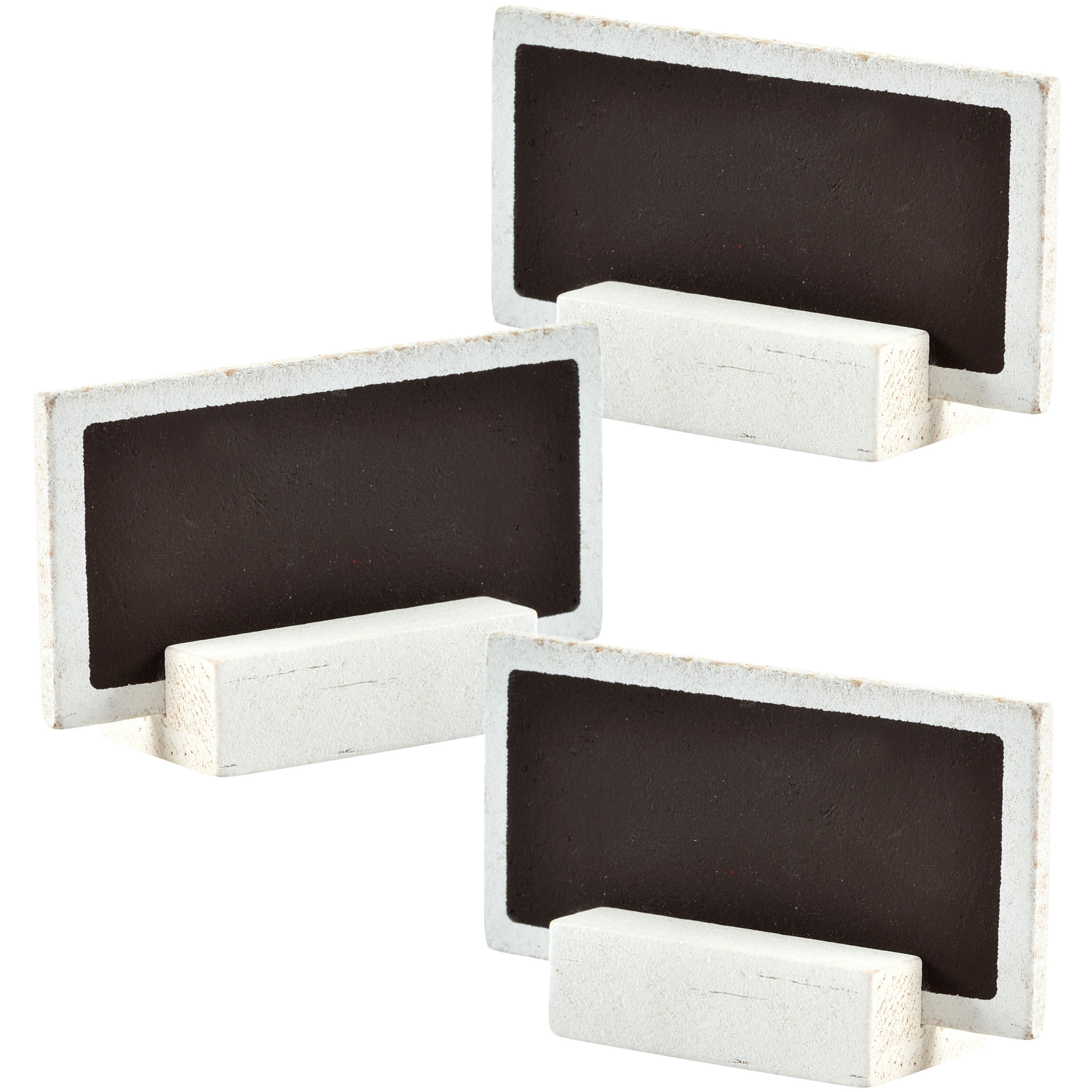 Naambordjes/plaatskaartjes met houder - Bruiloft - wit - 24x stuks - 6 x 3 cm - hout -