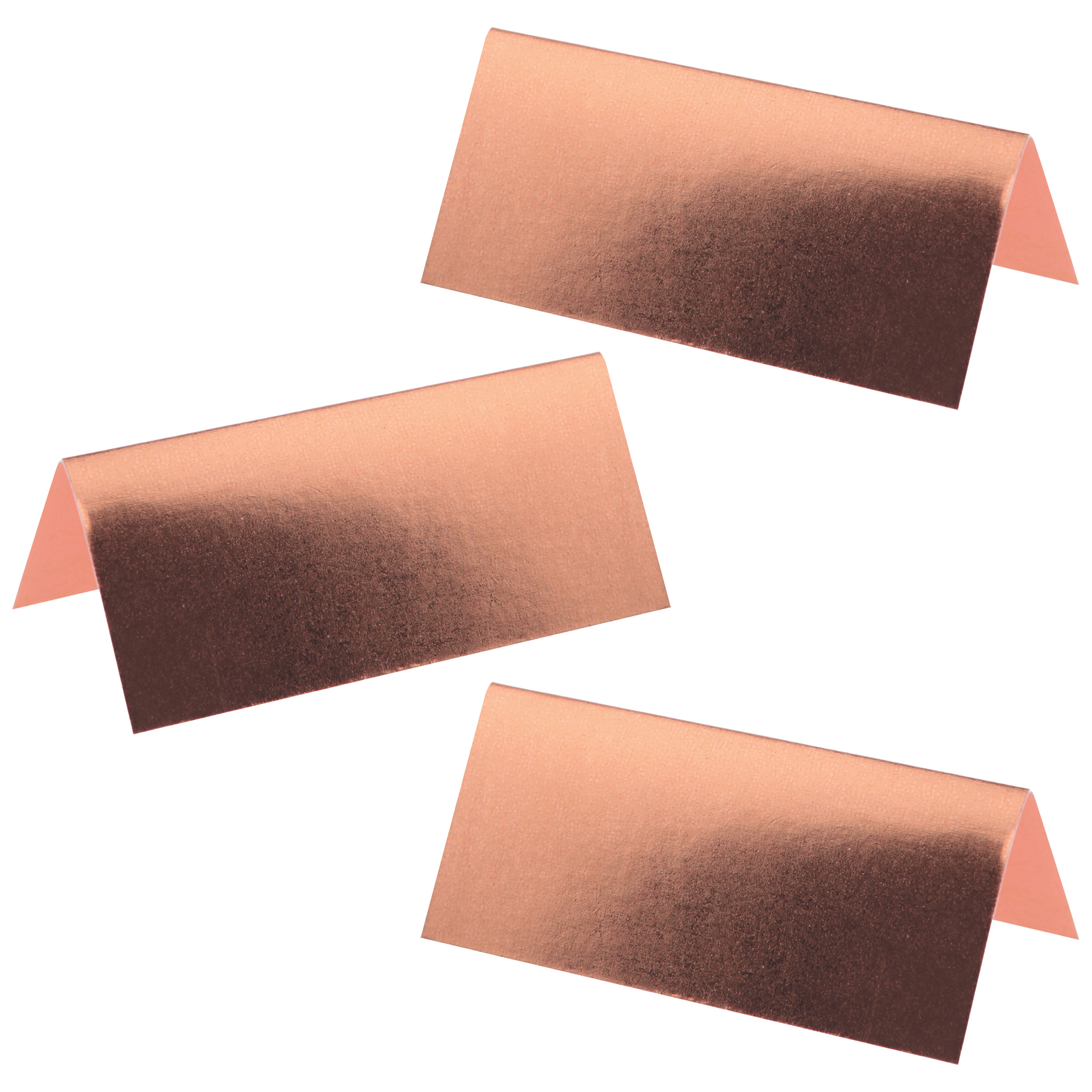 Naamkaartjes/plaatskaartjes metallic - Bruiloft - rose goud - 100x stuks - 7 x 3 cm -