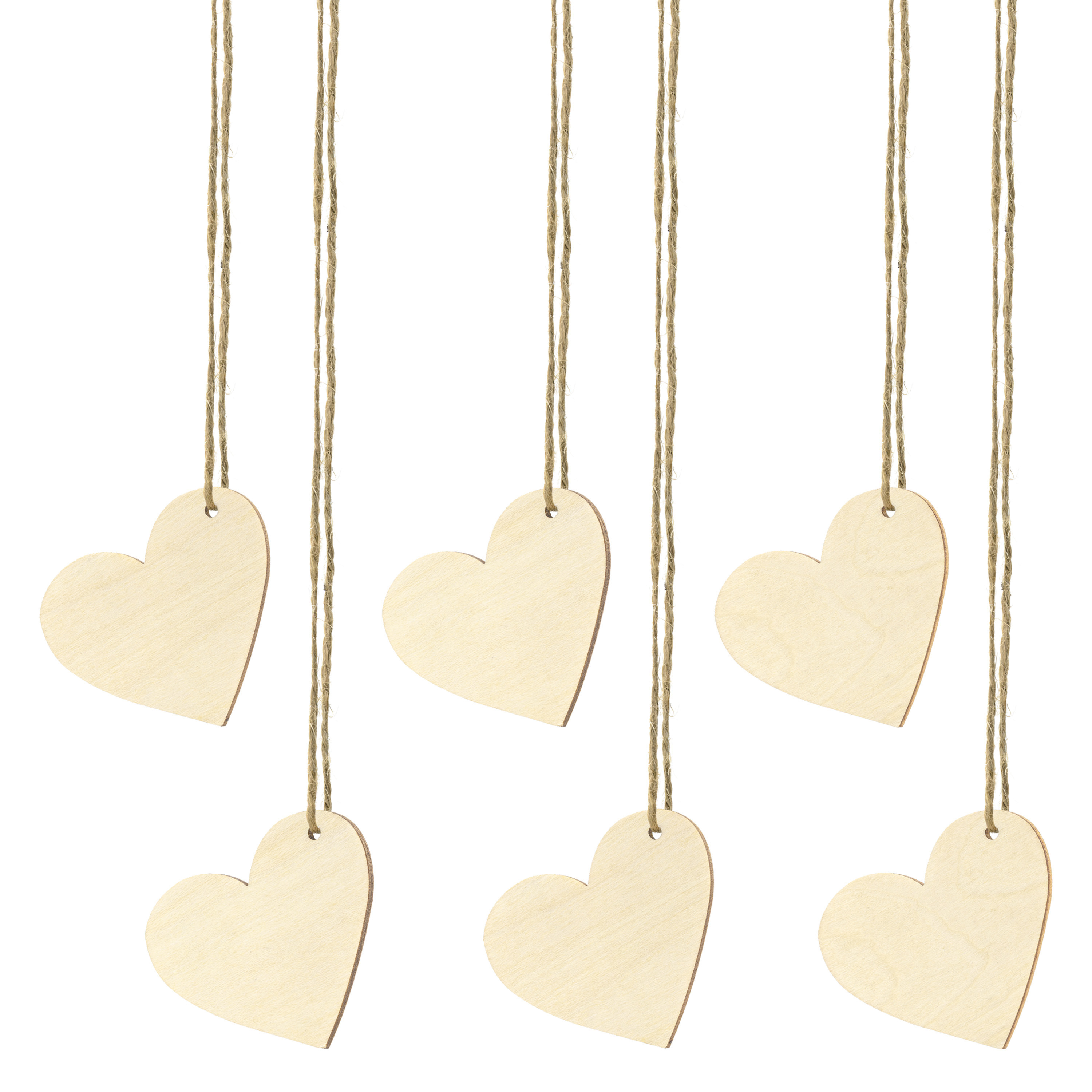 Naamkaartjes/plaatskaartjes Houten Hartje - Bruiloft - 50x stuks - bruin - 6 x 5 cm - just married -