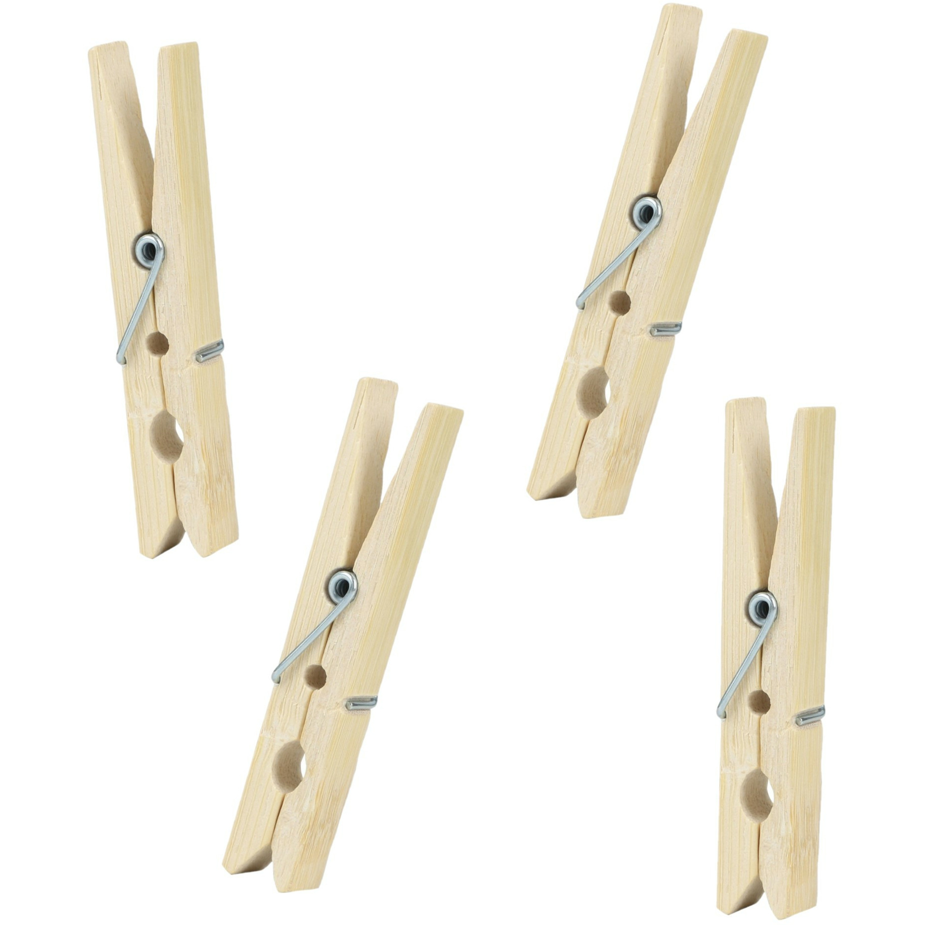 Urban Living Basic Size wasknijpers - 72x - bamboe - 7 cm -