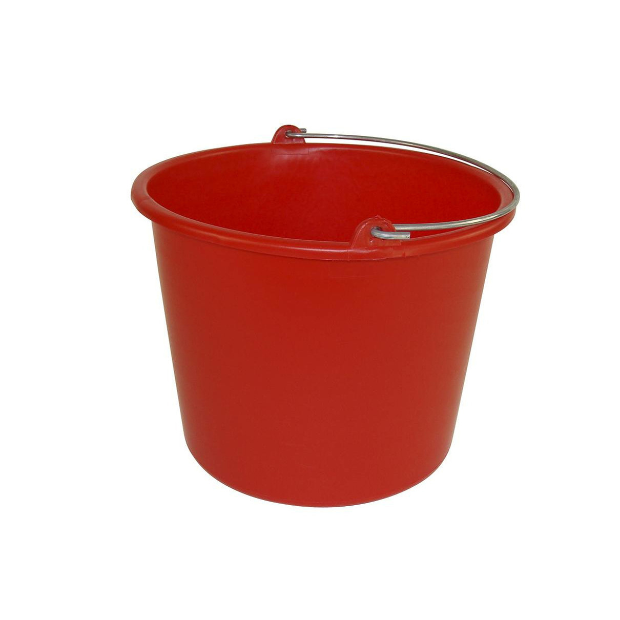 Huishoud emmer - rood - kunststof - 12 liter - D29 x H35 cm -