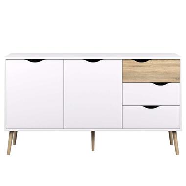 Dressoir Delta 5-vaks - wit - 81,7x147,1x39 cm - Leen Bakker