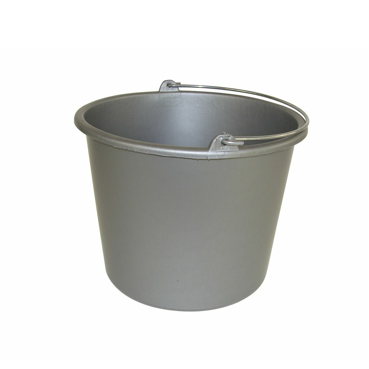 Huishoud emmer - grijs - kunststof - 12 liter - D29 x H35 cm -