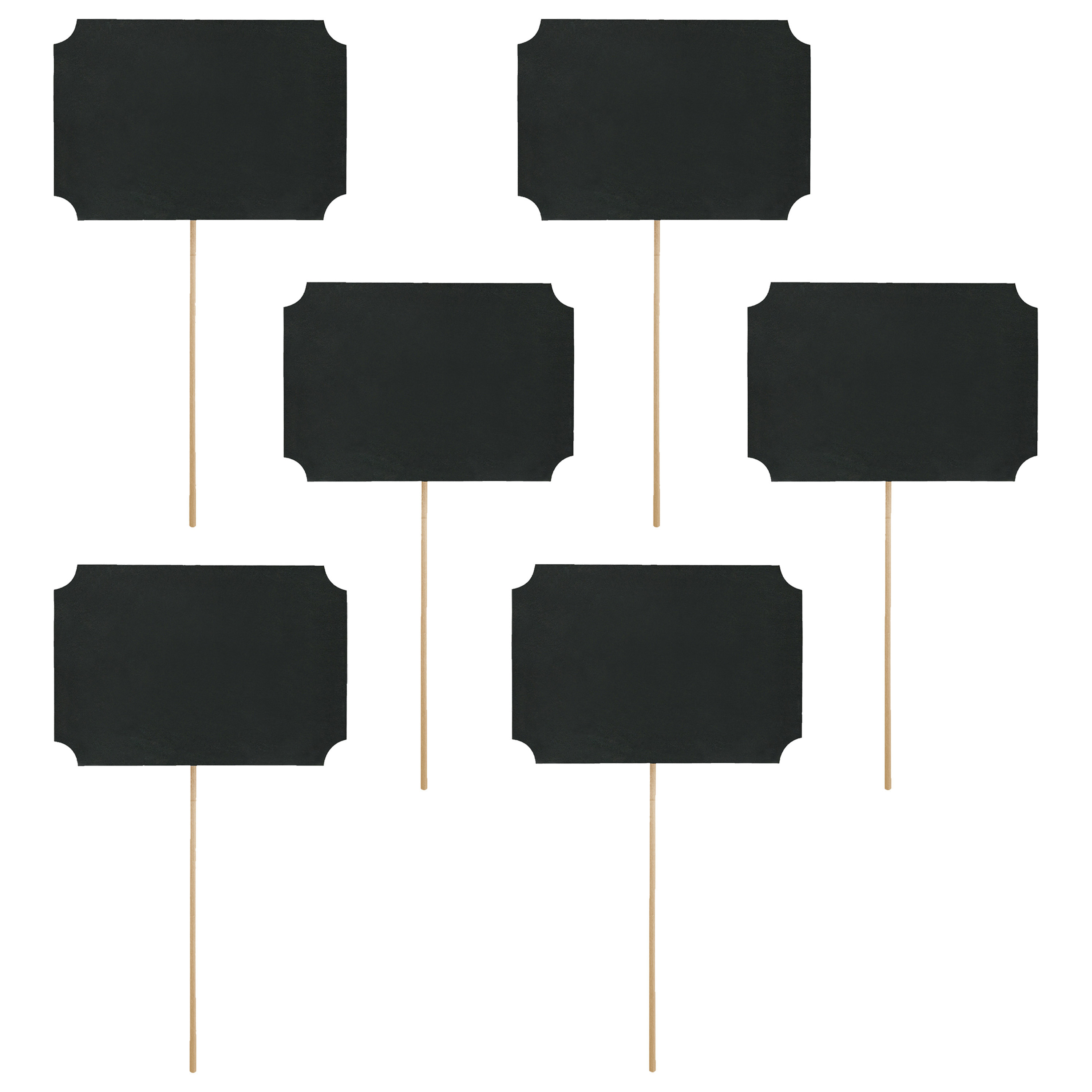 Foto prop set beschrijfbaar - Bruiloft - zwart - set 12x stuks - 11 x 8 cm -