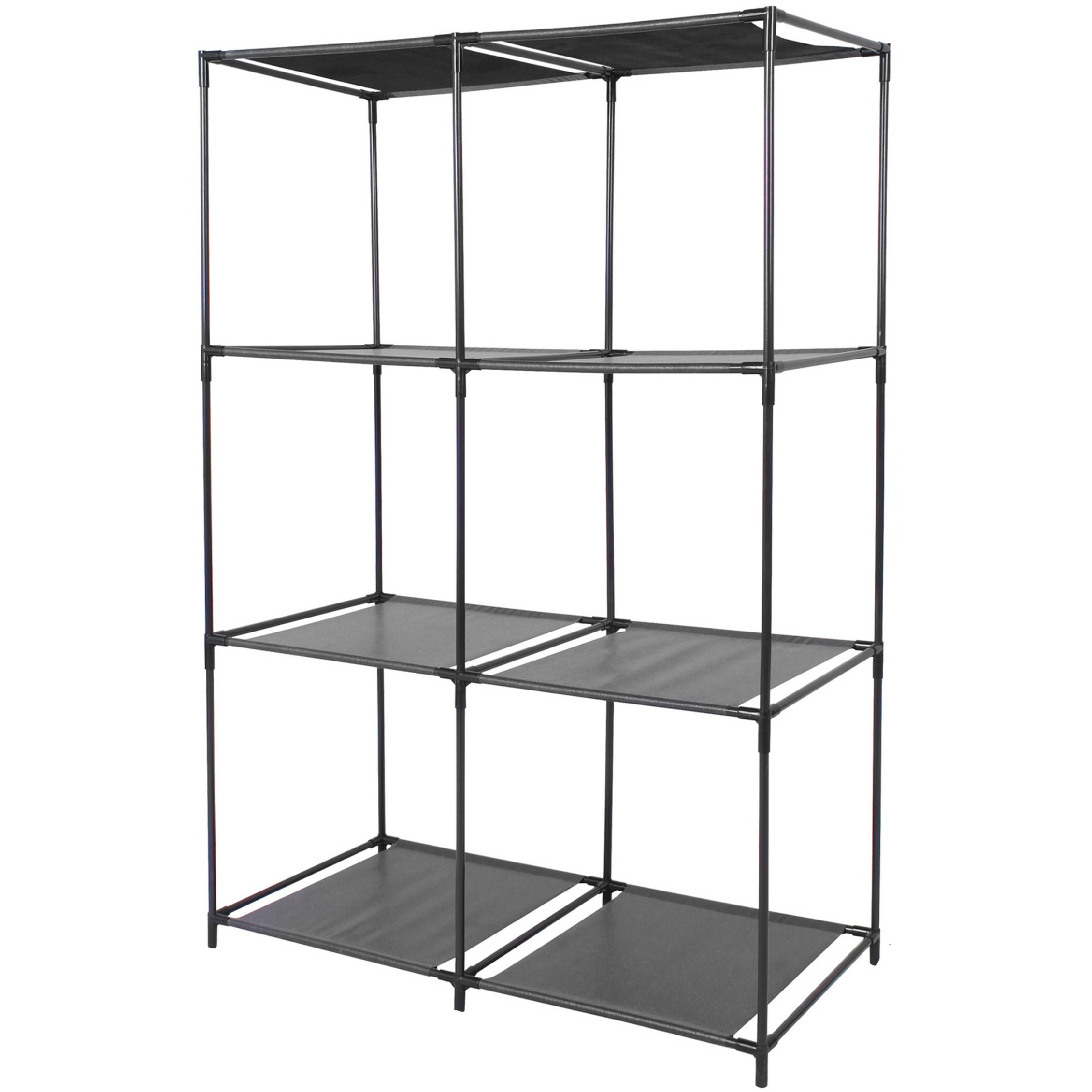Urban Living Opbergrek 3-laags - metaal - kunststof - zwart - 68 x 104 cm - voor opbergmanden -