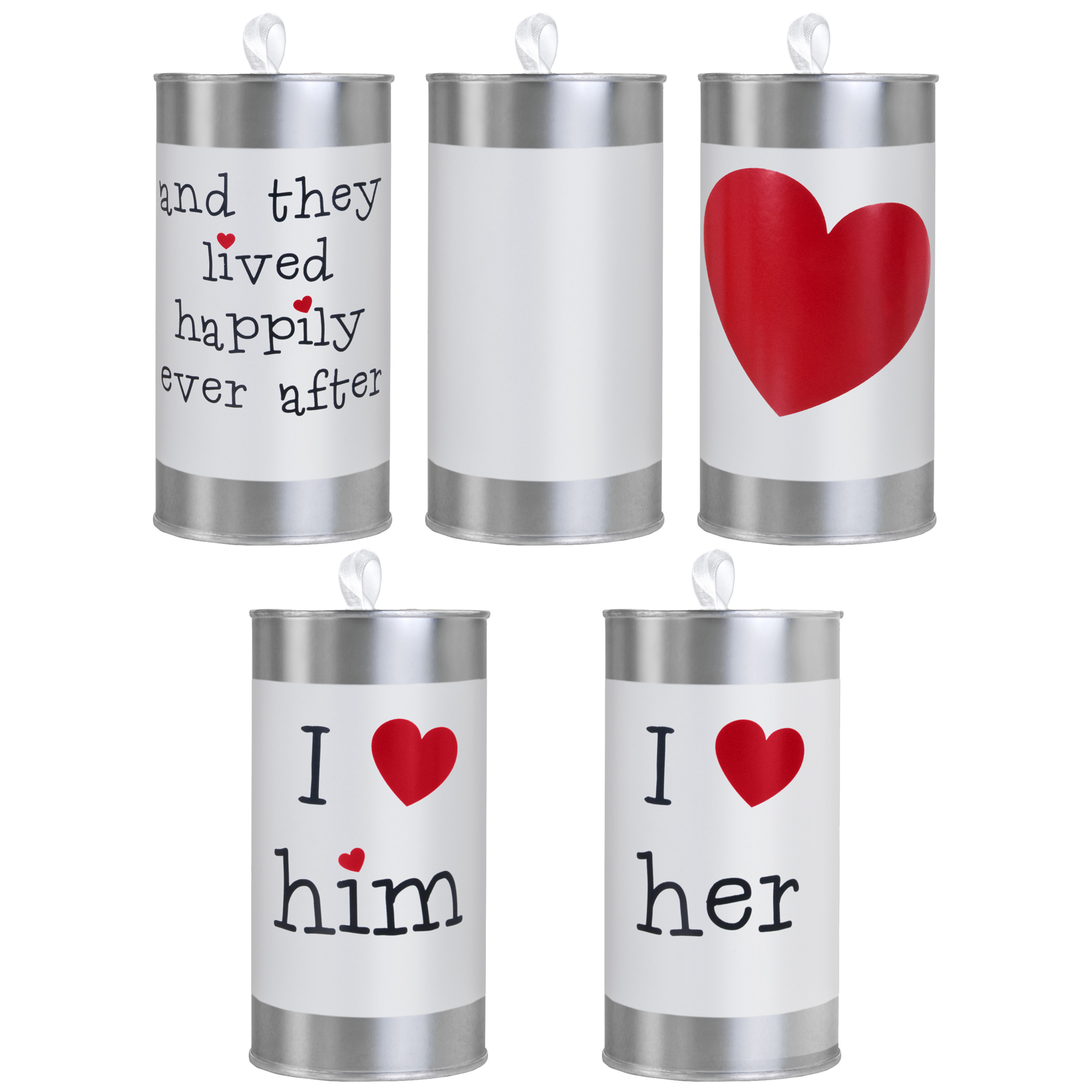 Trouwauto blikjes Klassiek - Bruiloft - zilver - set 5x stuks - 14 x 7 cm - just married -