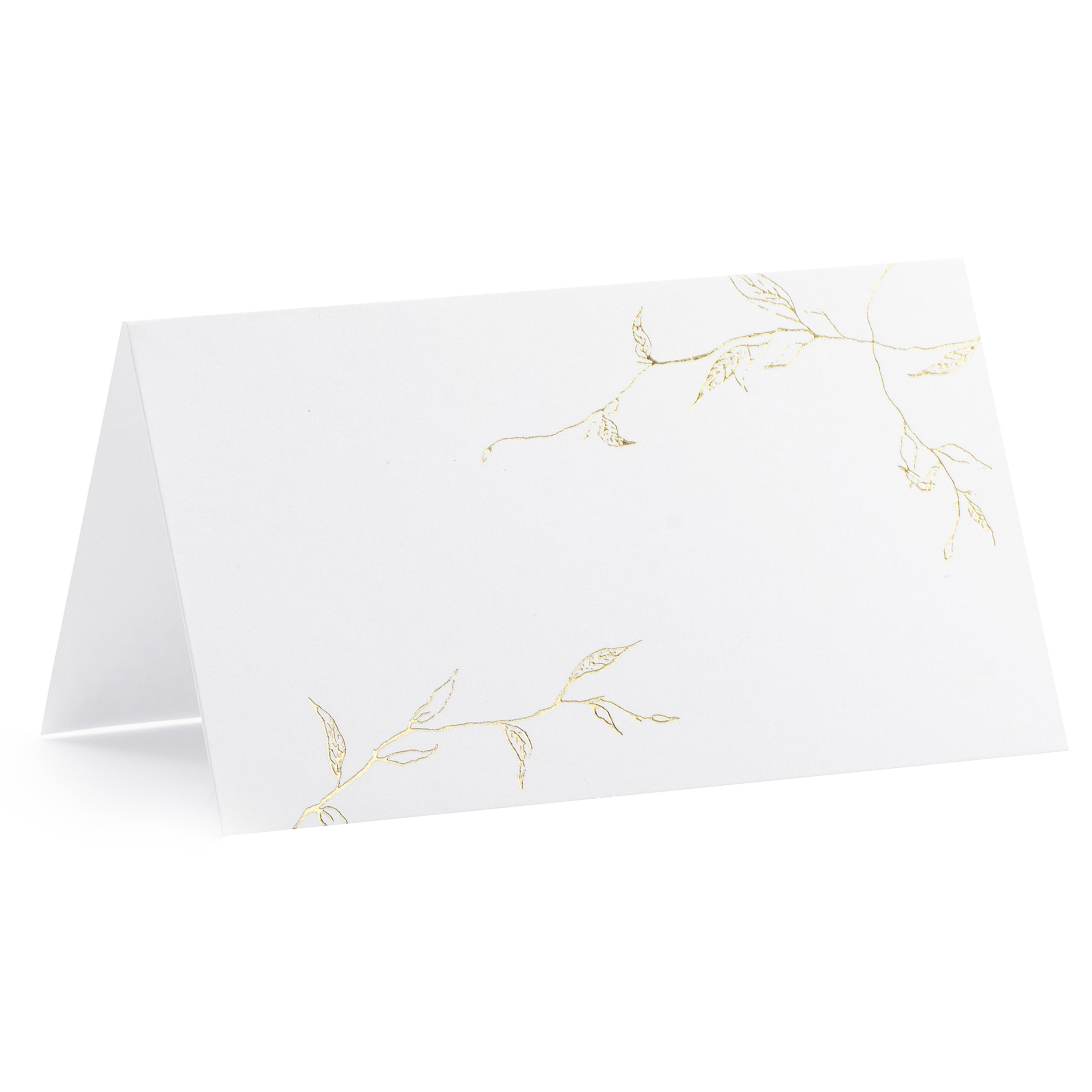 Naamkaartjes/plaatskaartjes Nature - Bruiloft - wit/goud - 10x stuks - 10 x 6 cm -