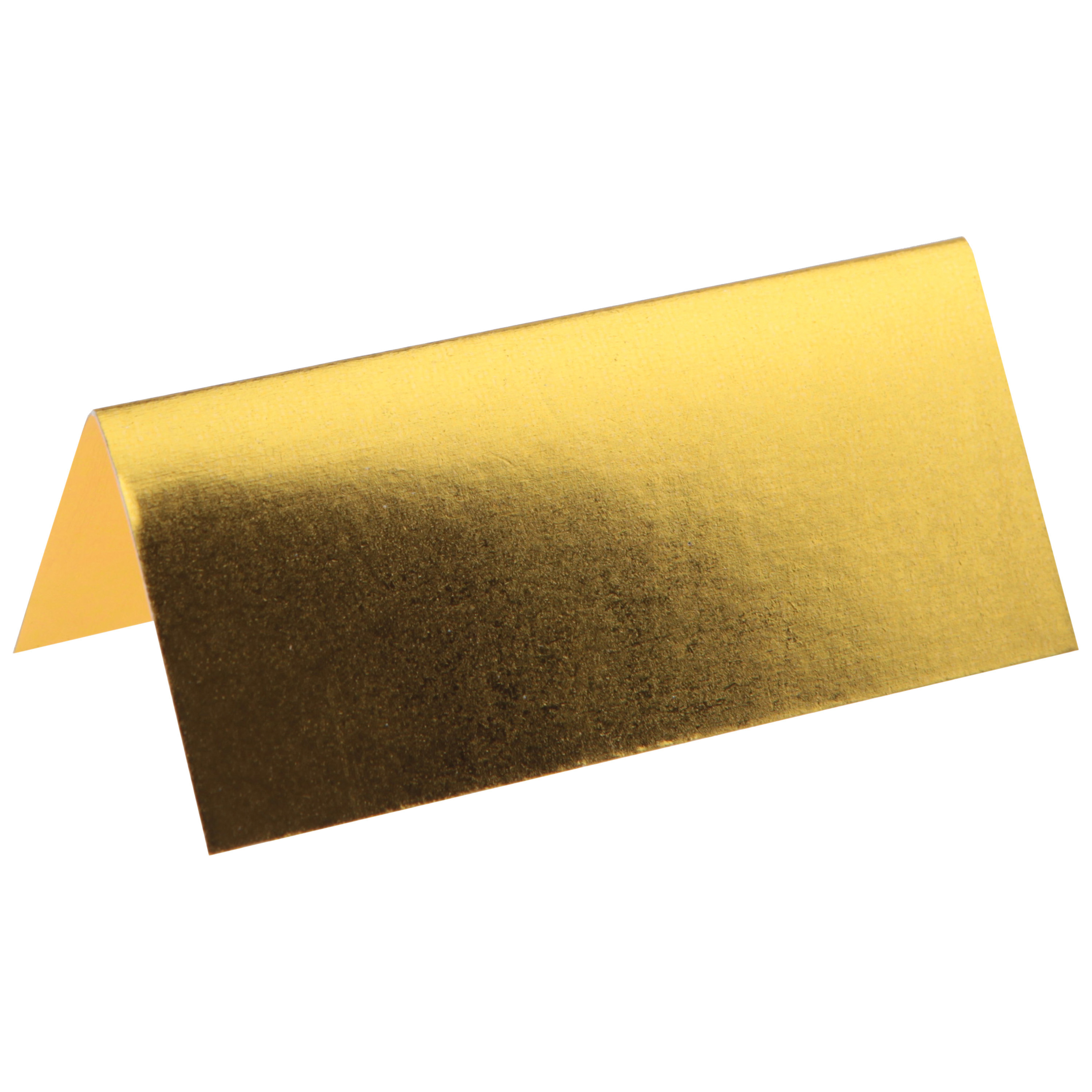 Naamkaartjes/plaatskaartjes metallic - Bruiloft - goud - 10x stuks - 7 x 3 cm -