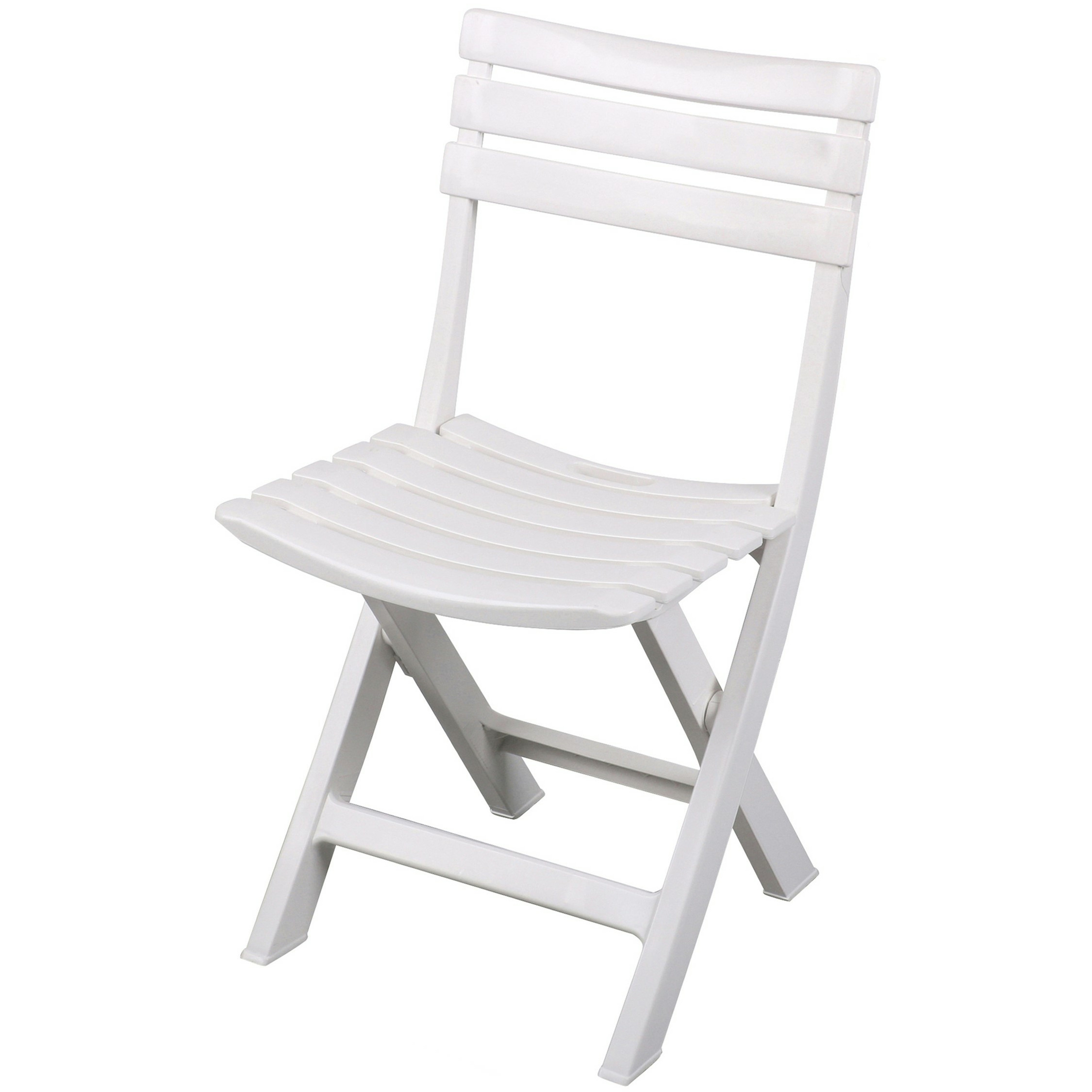 Klapstoel voor buiten/binnen - wit - 41 x 79 cm - stevig kunststof - Bijzet stoelen -