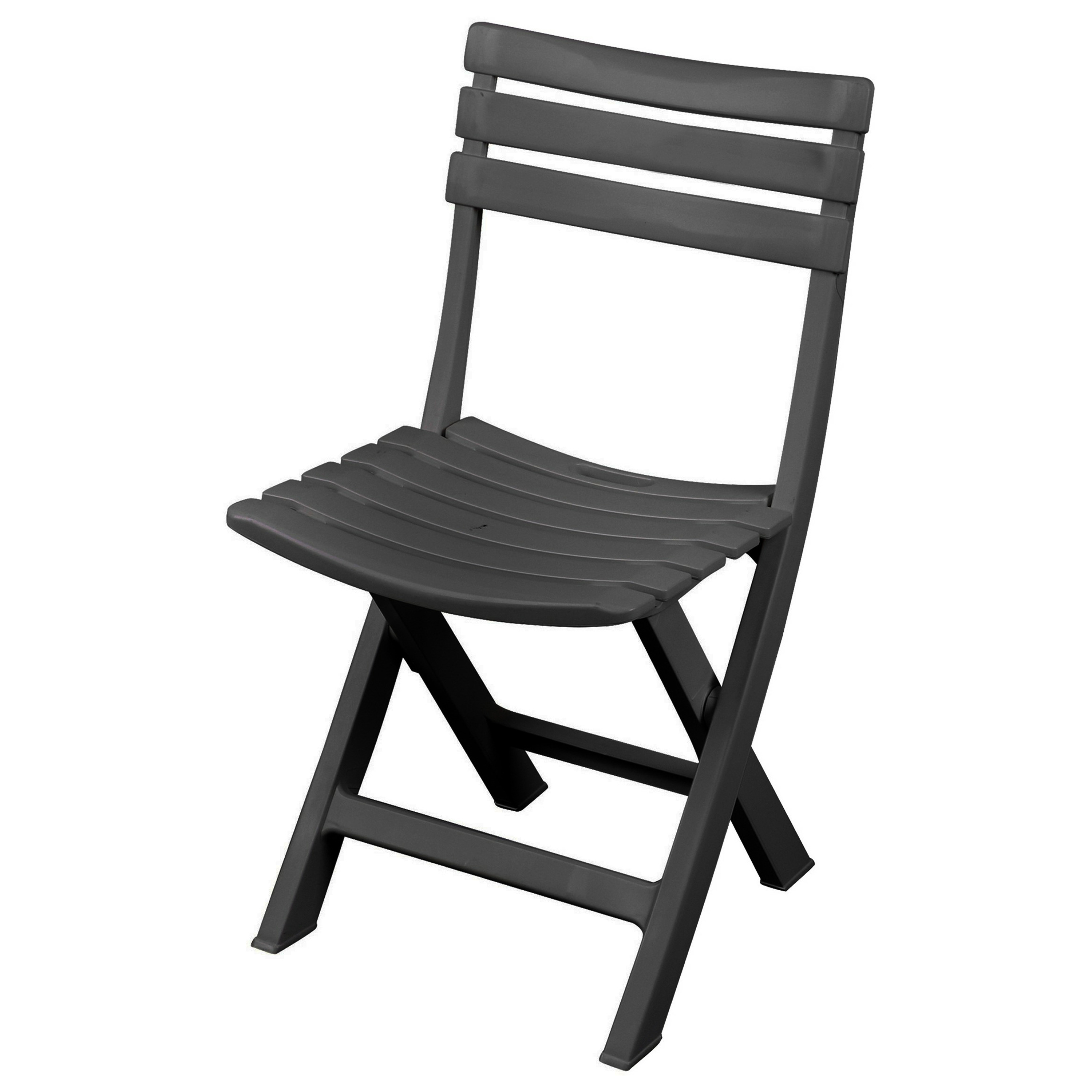 Klapstoel voor buiten/binnen - donkergrijs - 41 x 79 cm - stevig kunststof - Bijzet stoelen -