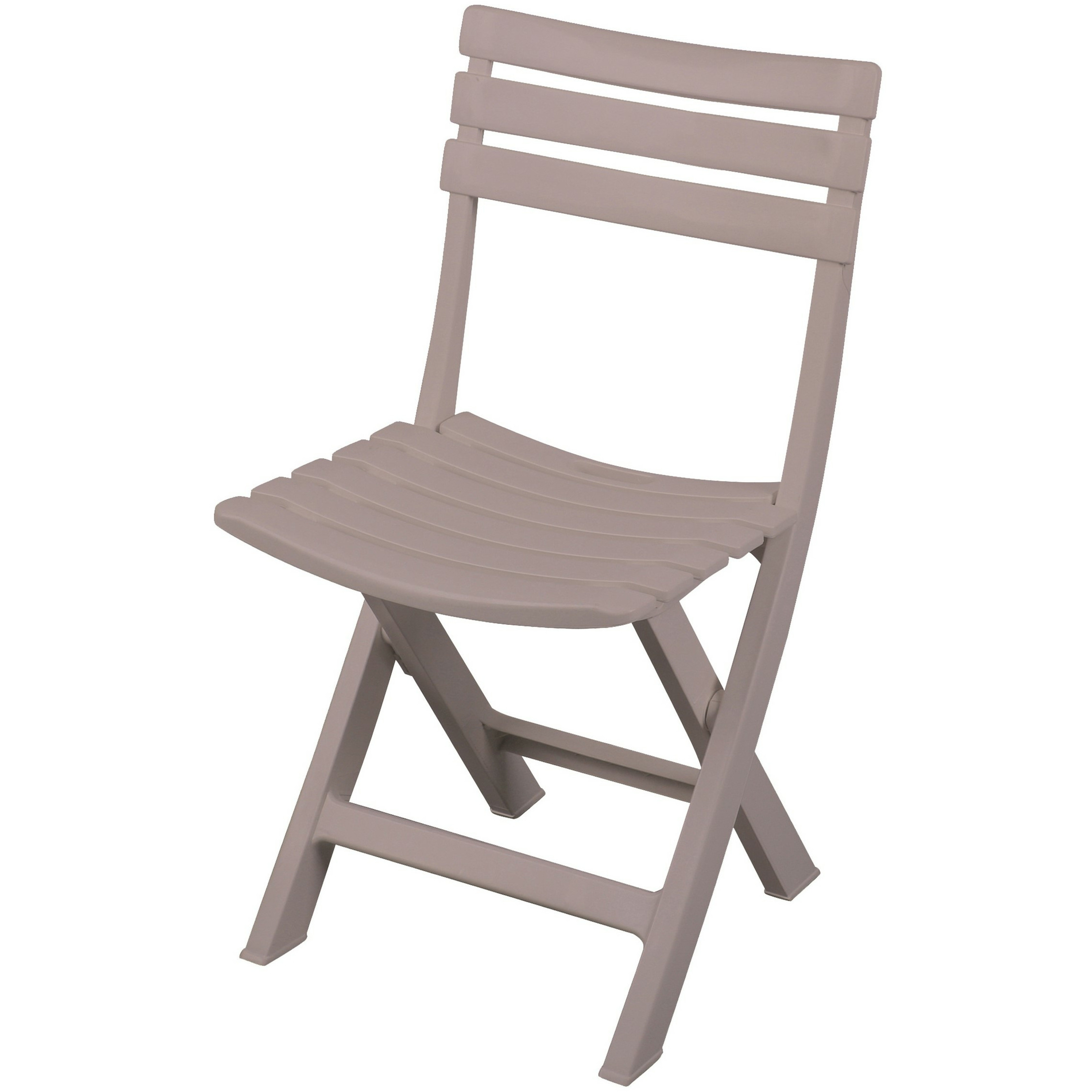 Klapstoel voor buiten/binnen - beige - 41 x 79 cm - stevig kunststof - Bijzet stoelen -