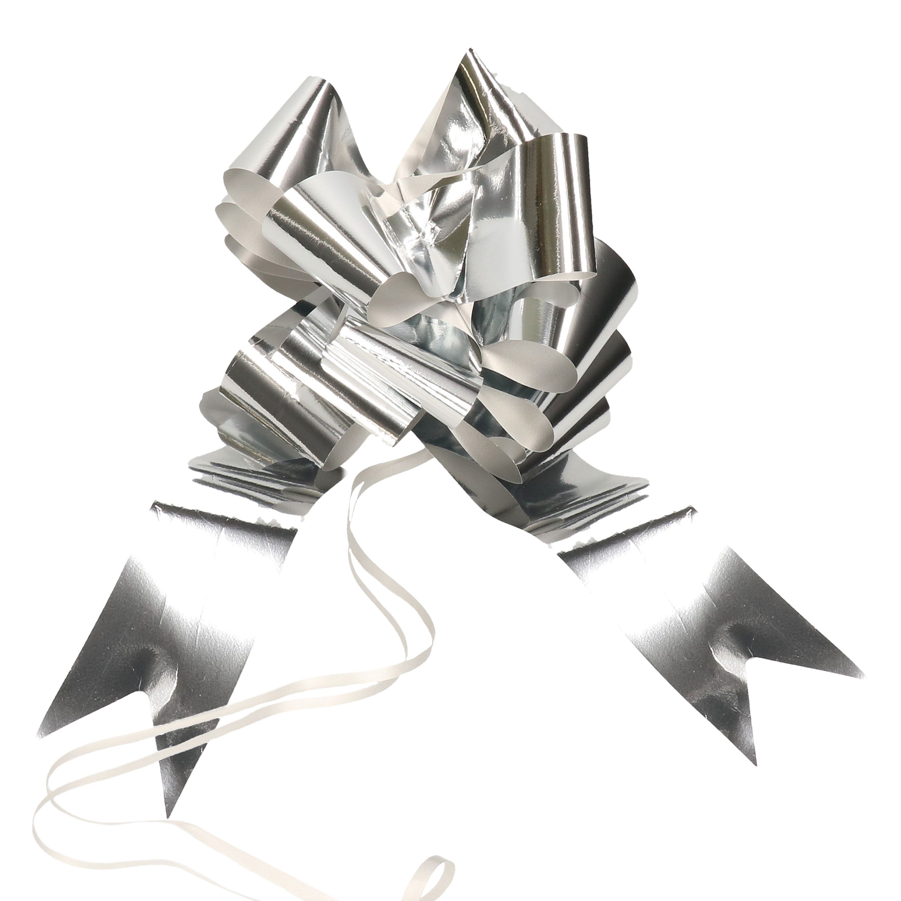 Trouwauto lint met strikjes - Bruiloft - zilver - just married - autodecoratie set -