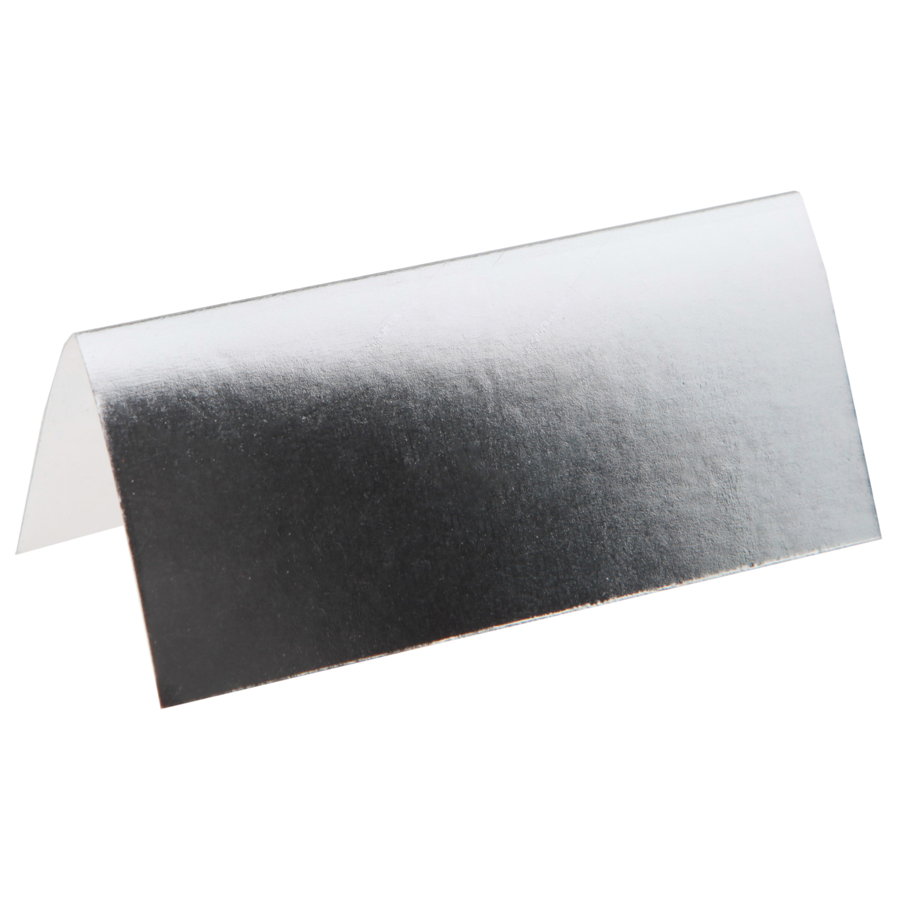 Naamkaartjes/plaatskaartjes metallic - Bruiloft - zilver - 10x stuks - 7 x 3 cm -