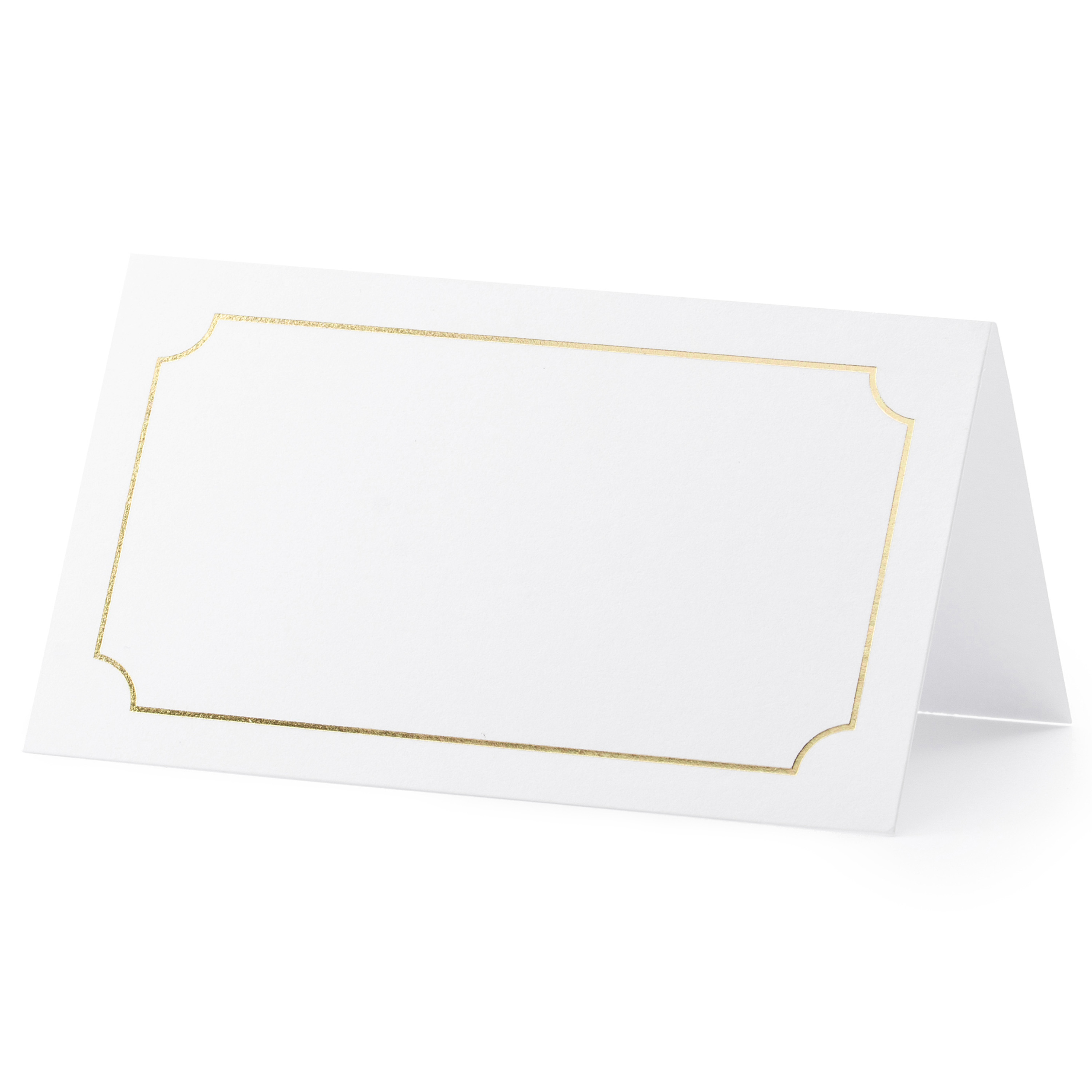 Naamkaartjes/plaatskaartjes Lijstje - Bruiloft - wit/goud - 10x stuks - 10 x 6 cm -