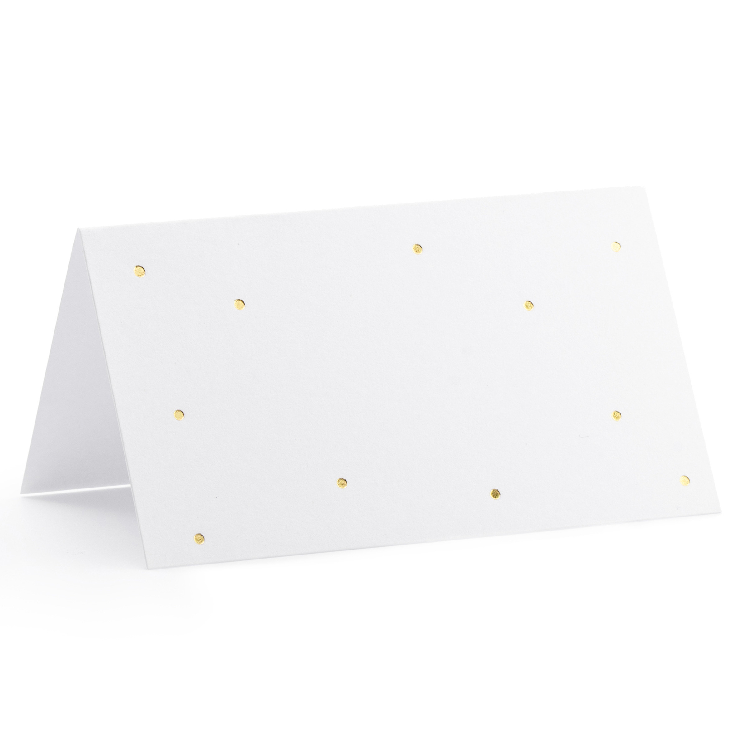 Naamkaartjes/plaatskaartjes Stippen - Bruiloft - wit/goud - 10x stuks - 10 x 6 cm -
