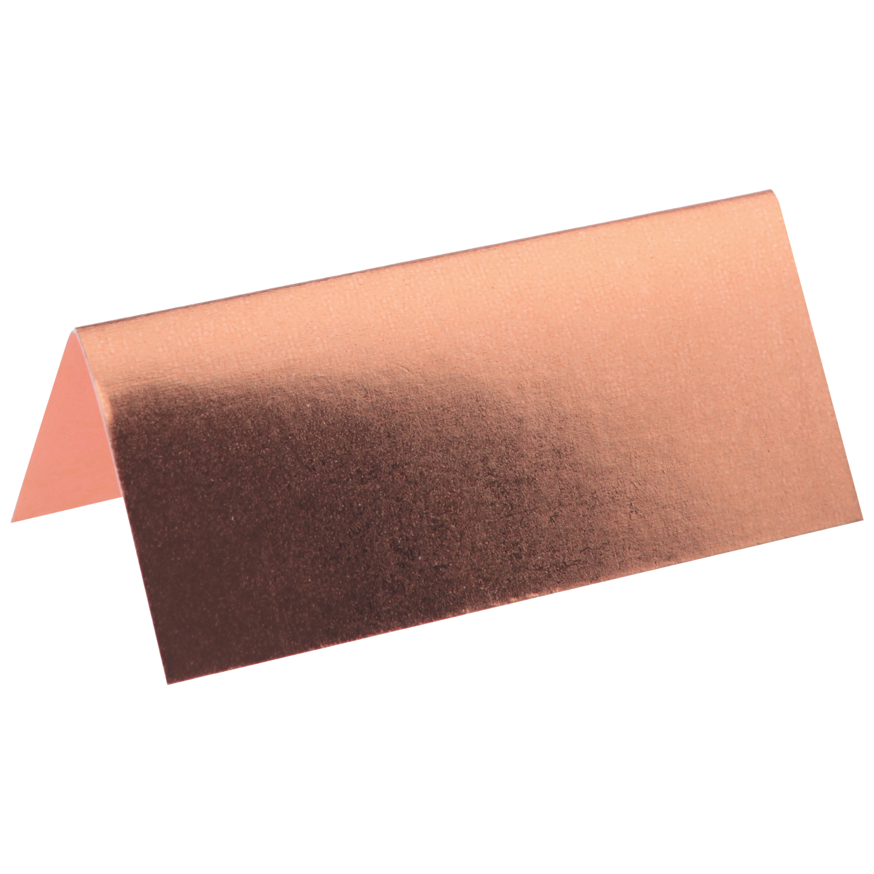 Naamkaartjes/plaatskaartjes metallic - Bruiloft - rose goud - 10x stuks - 7 x 3 cm -