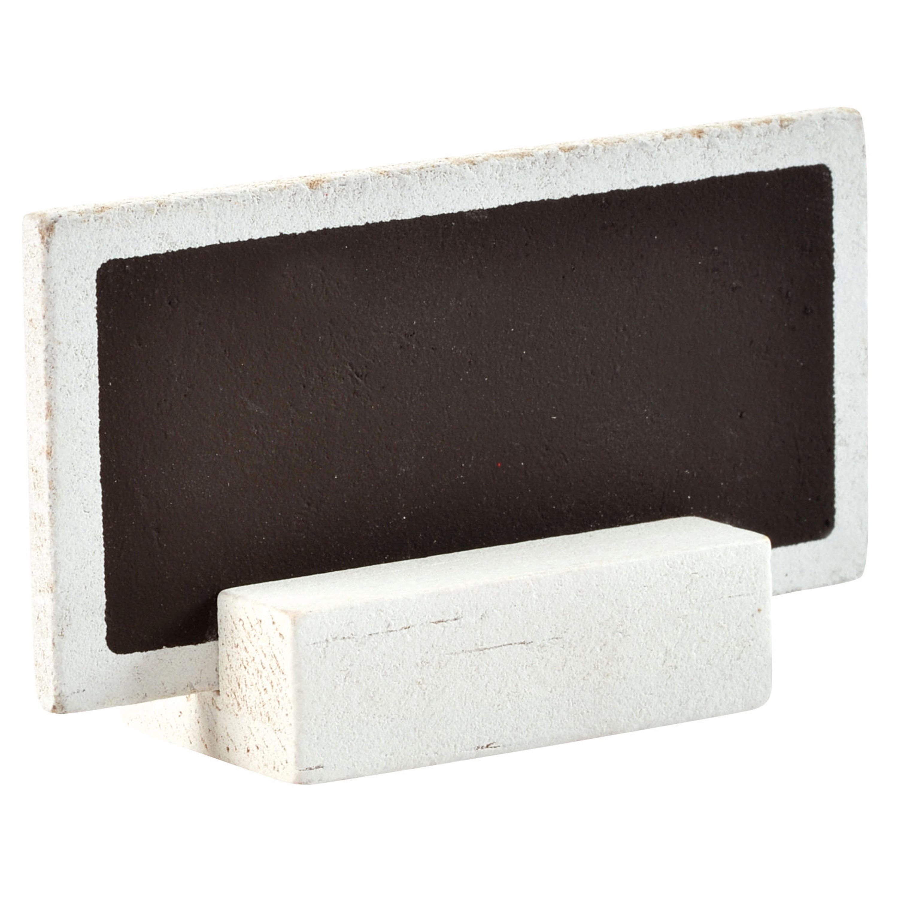Naambordjes/plaatskaartjes met houder - Bruiloft - wit - 6x stuks - 6 x 3 cm - hout -