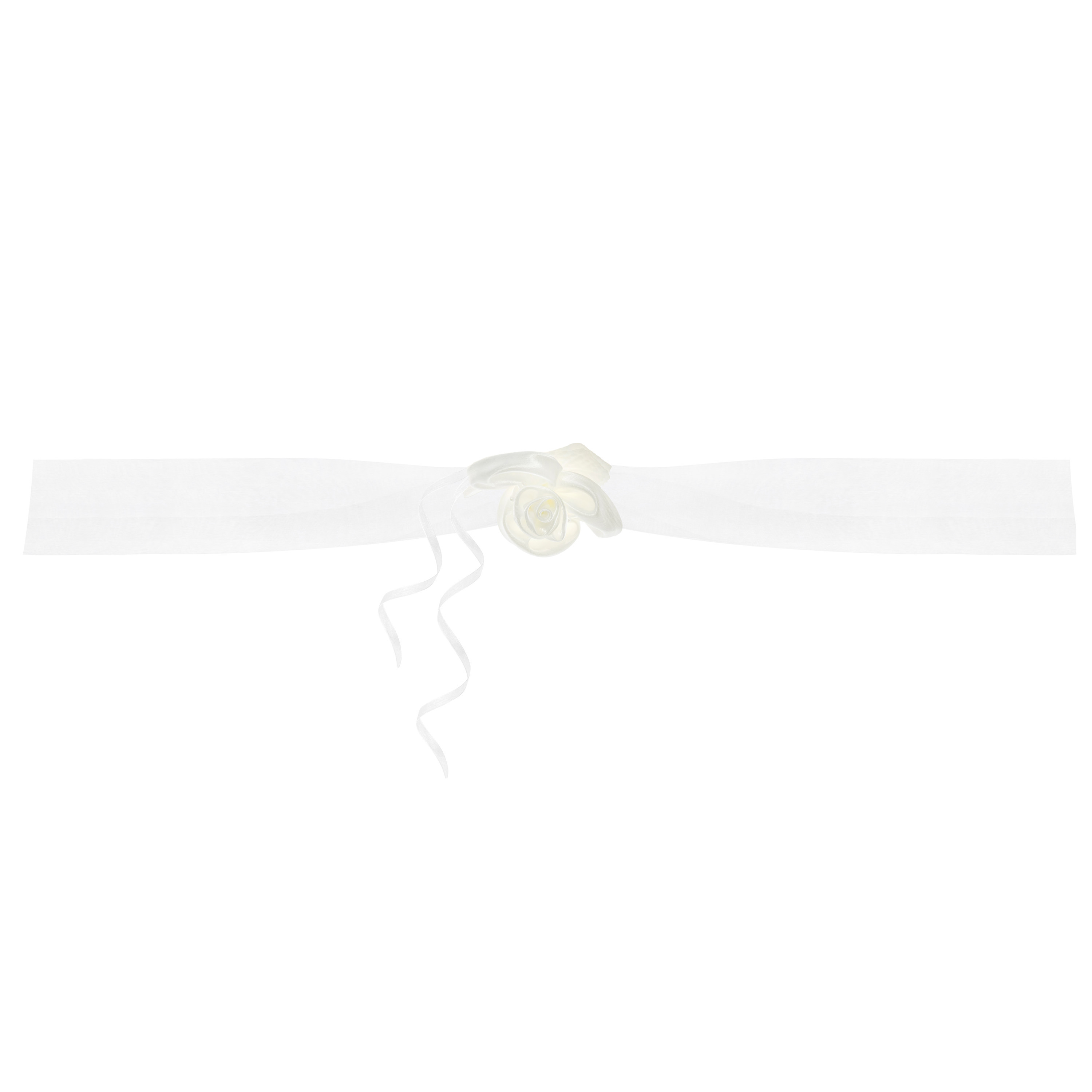 Trouwauto organza lint Rozen - Bruiloft - creme - 2x stuks - just married -