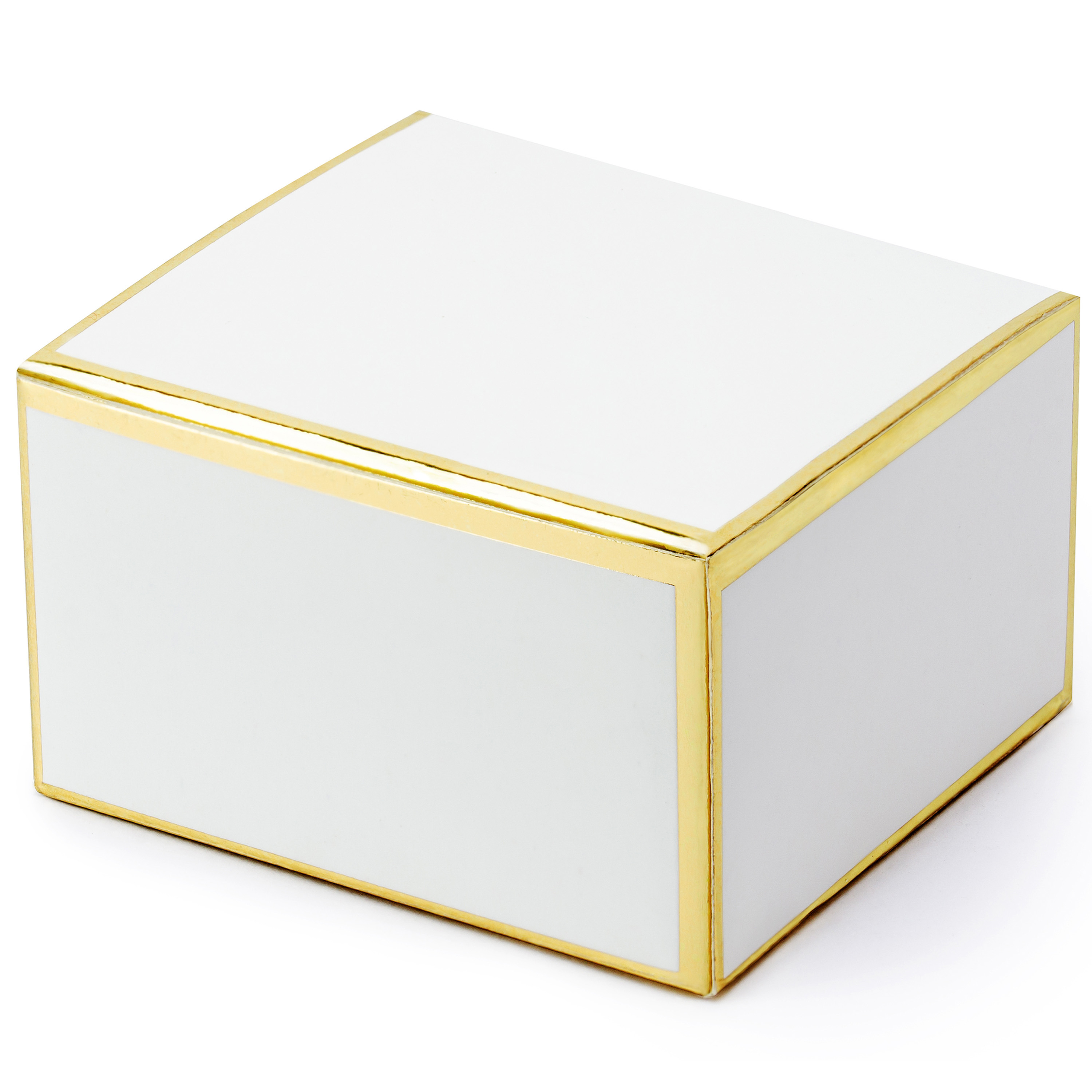 Cadeaudoosje - Bruiloft bedankje - 10x stuks - wit/goud - papier - 6 x 4 cm -
