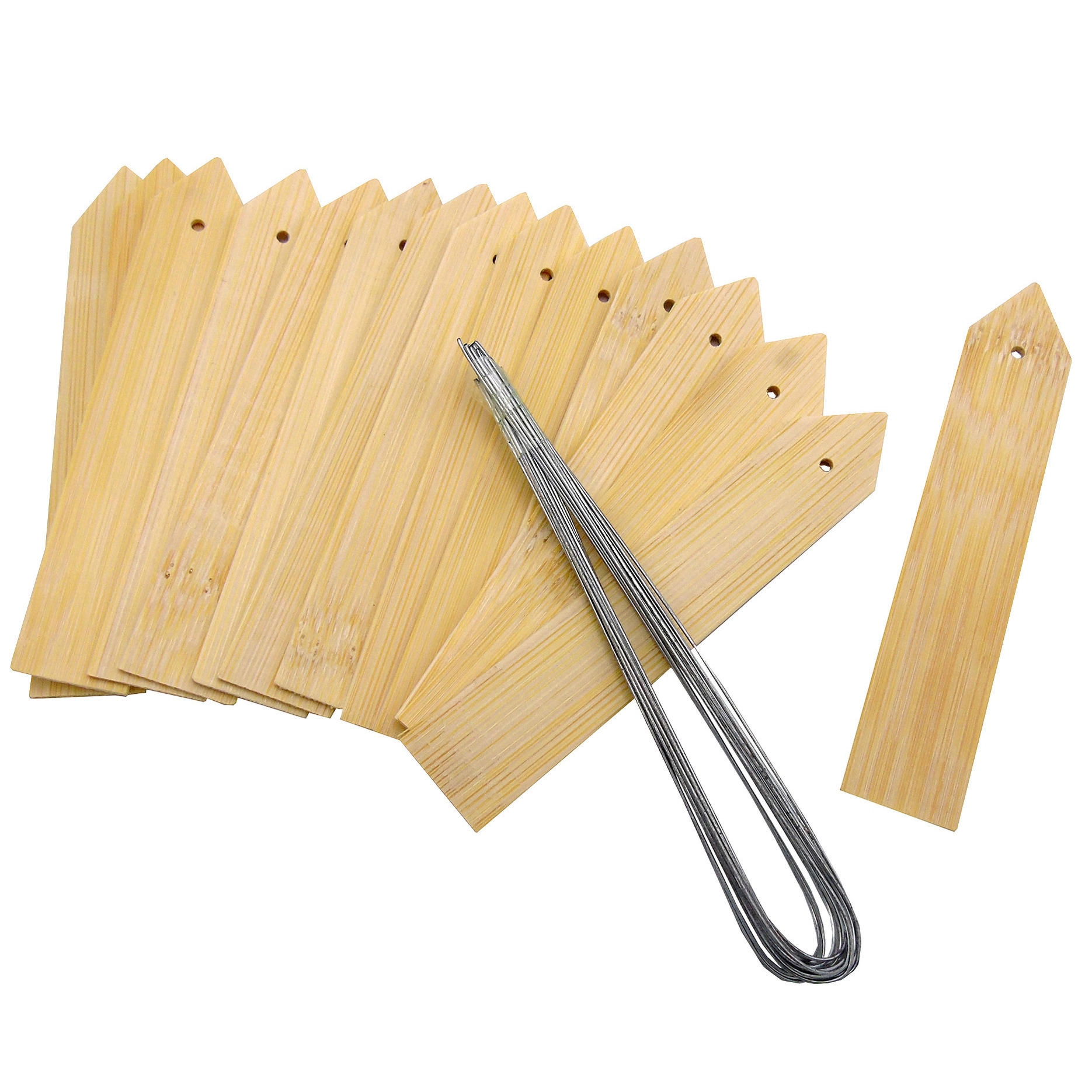 Plantetiketten/plantenlabels - 15x - naturel - bamboe - 10 cm - steeketiketten -