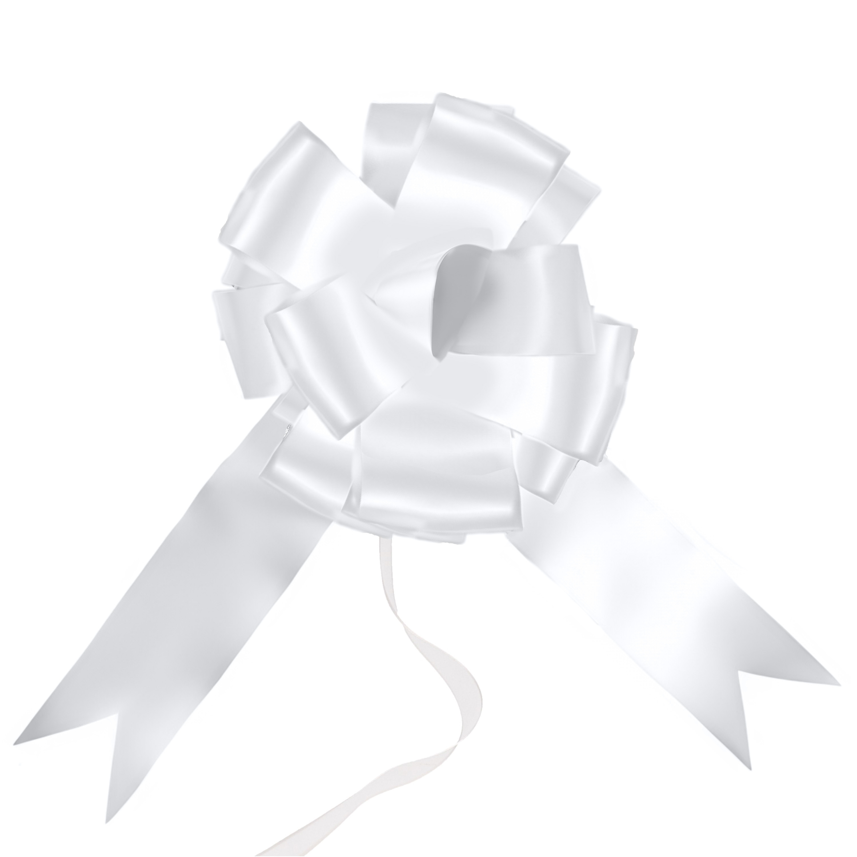 Trouwauto lint met strikjes - Bruiloft - wit satijnglans - just married - autodecoratie set -