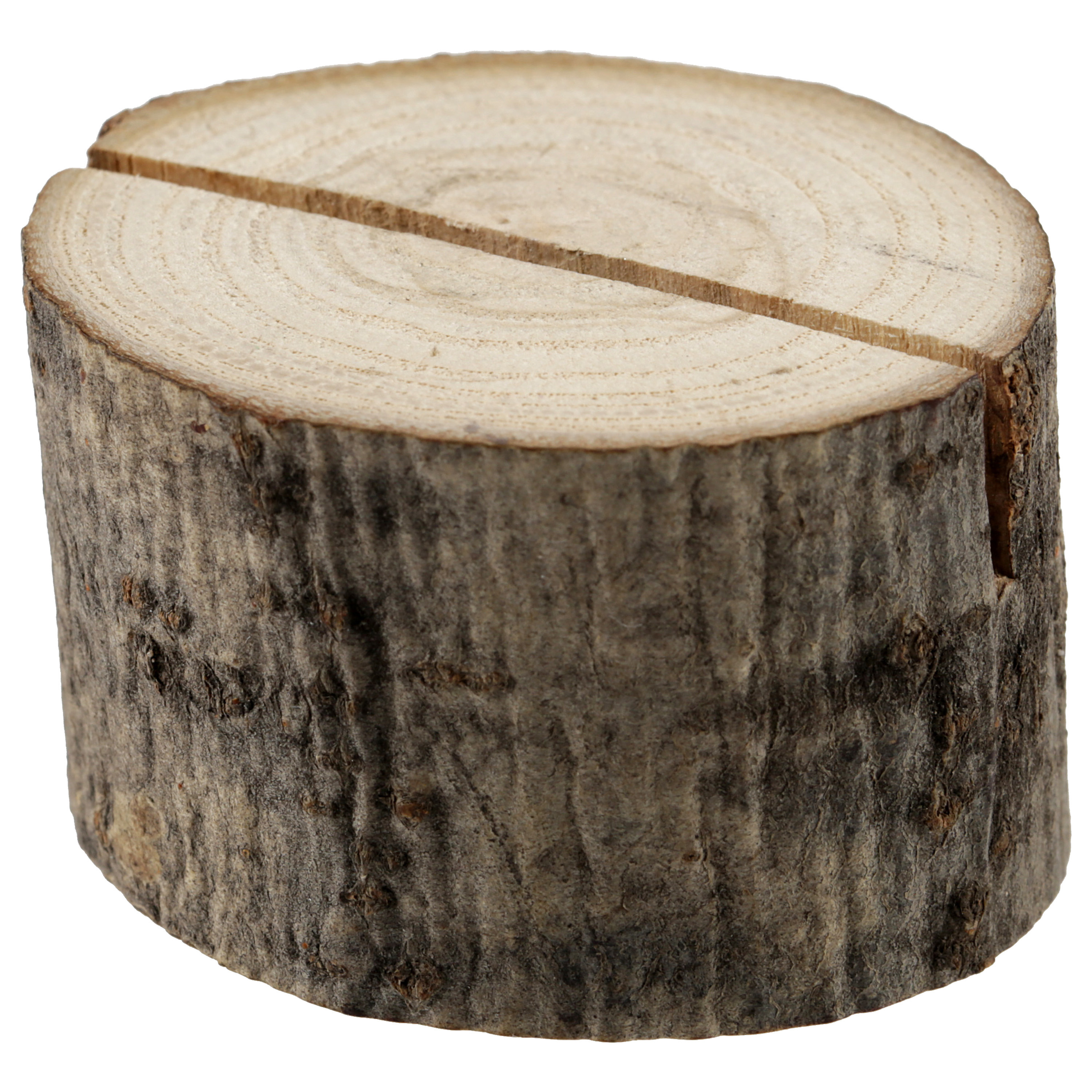 Naamkaart/plaatskaart houders - boomschijf - Bruiloft - 2x stuks - 4 cm - hout -