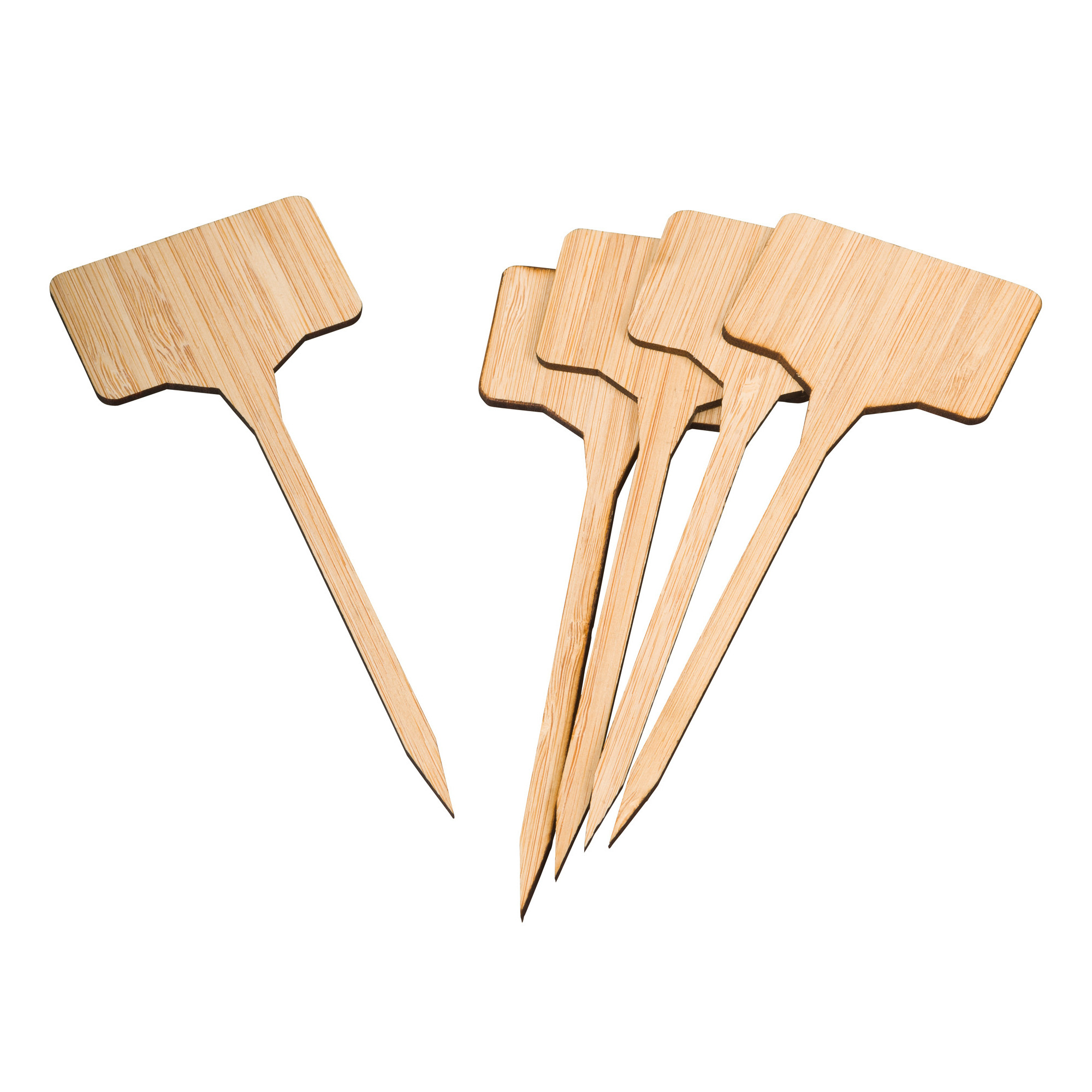 Plantetiketten/plantenlabels - 5x - naturel - bamboe - 14,5 cm - steeketiketten -