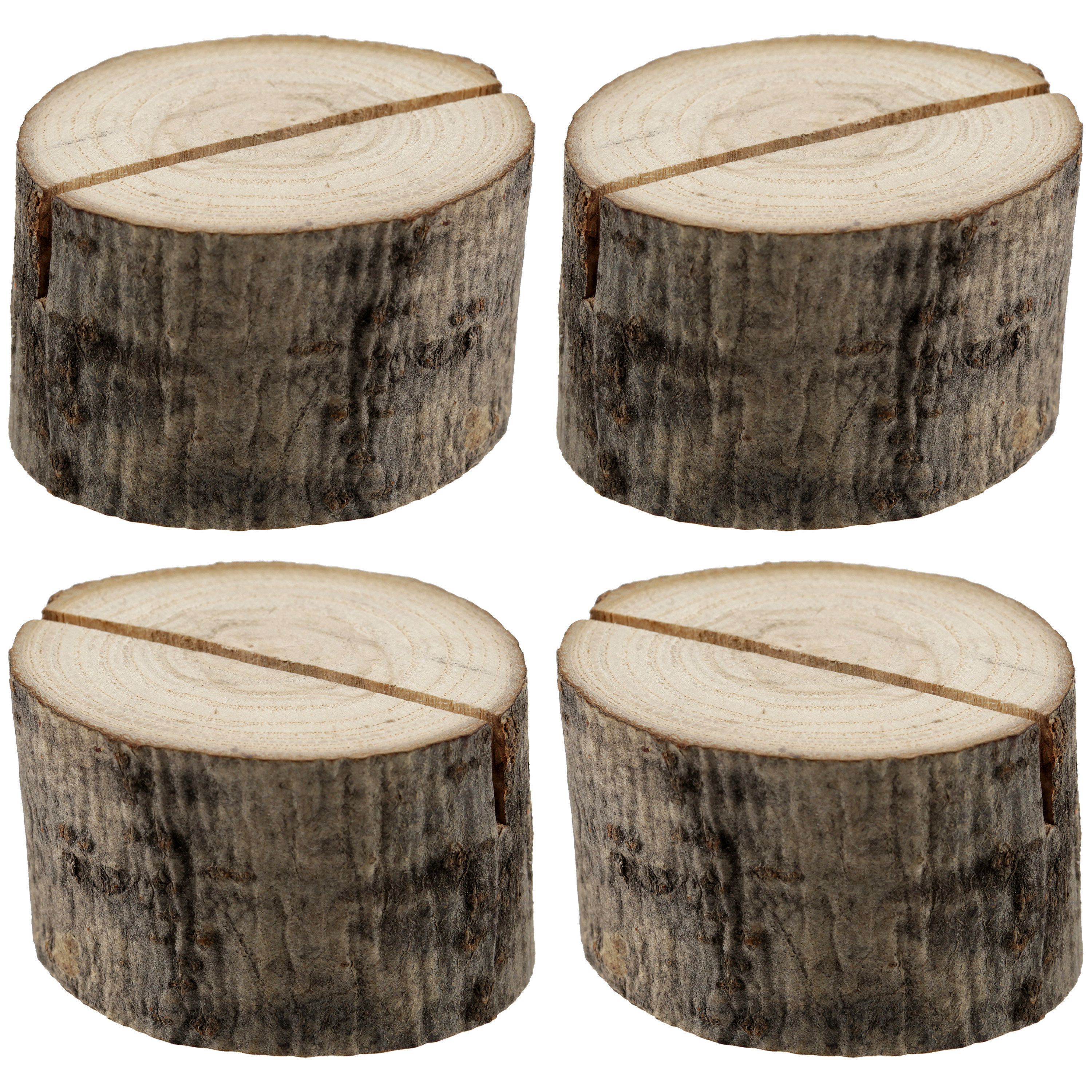 Naamkaart/plaatskaart houders - boomschijf - Bruiloft - 20x stuks - 4 cm - hout -